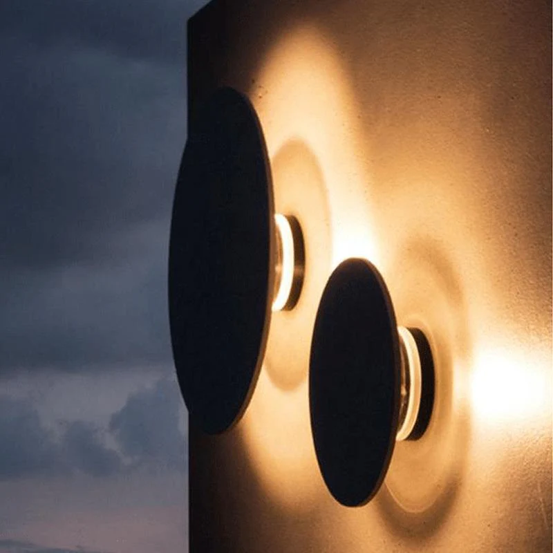 April Landscape Round LED Accent Concrete Outdoor Wall Flush Lights - Image 8