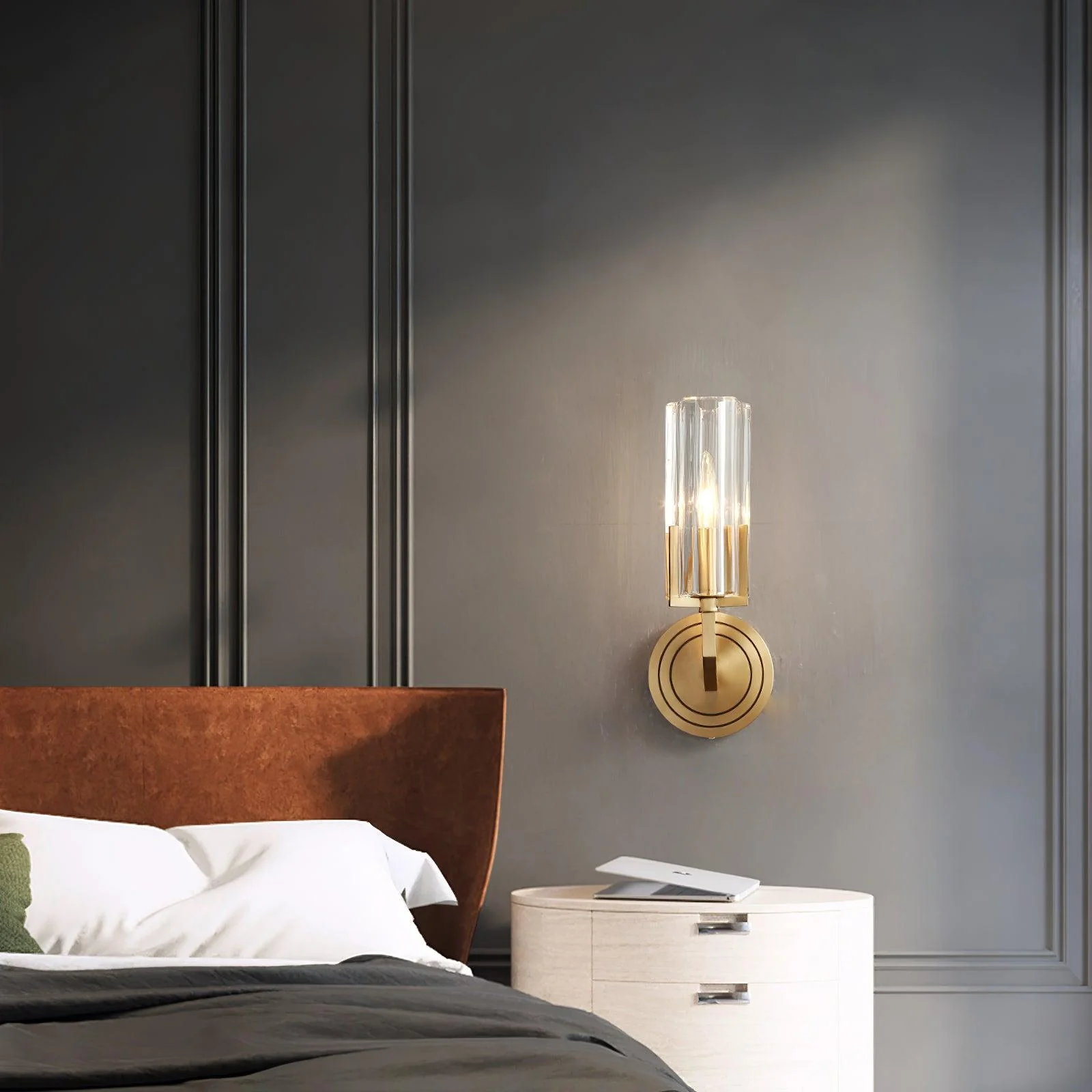 Aqua Premium Elegance Brass Glass Wall Lamp - Image 15