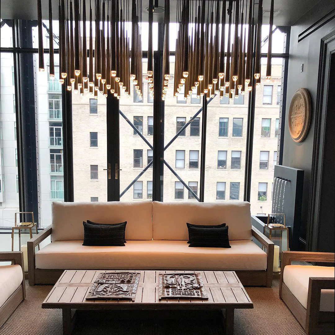 Aquitaine Minimalist Brass Chandelier - Image 7