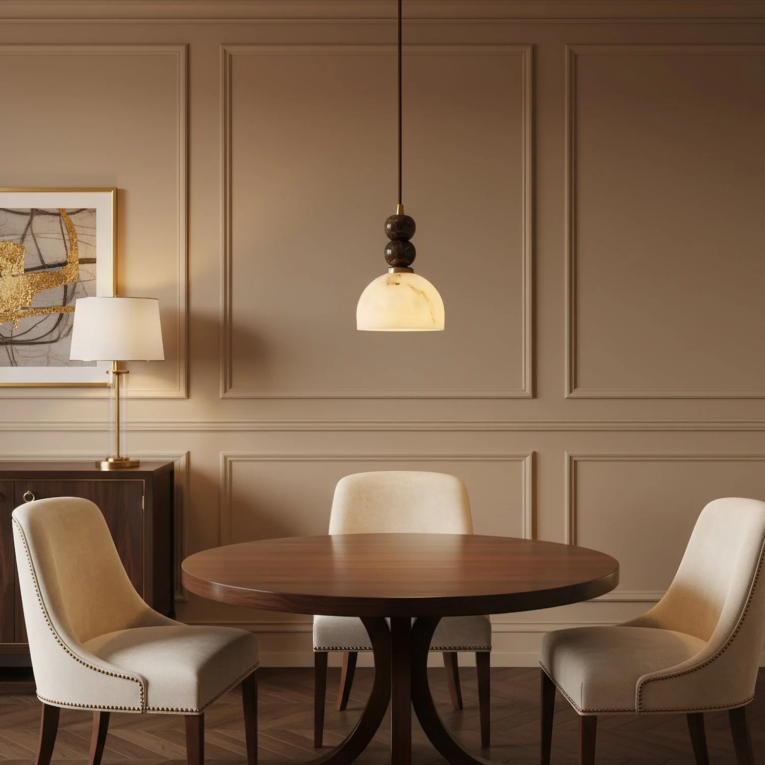 Arica Marble Orb Dome Pendant Light - Image 3