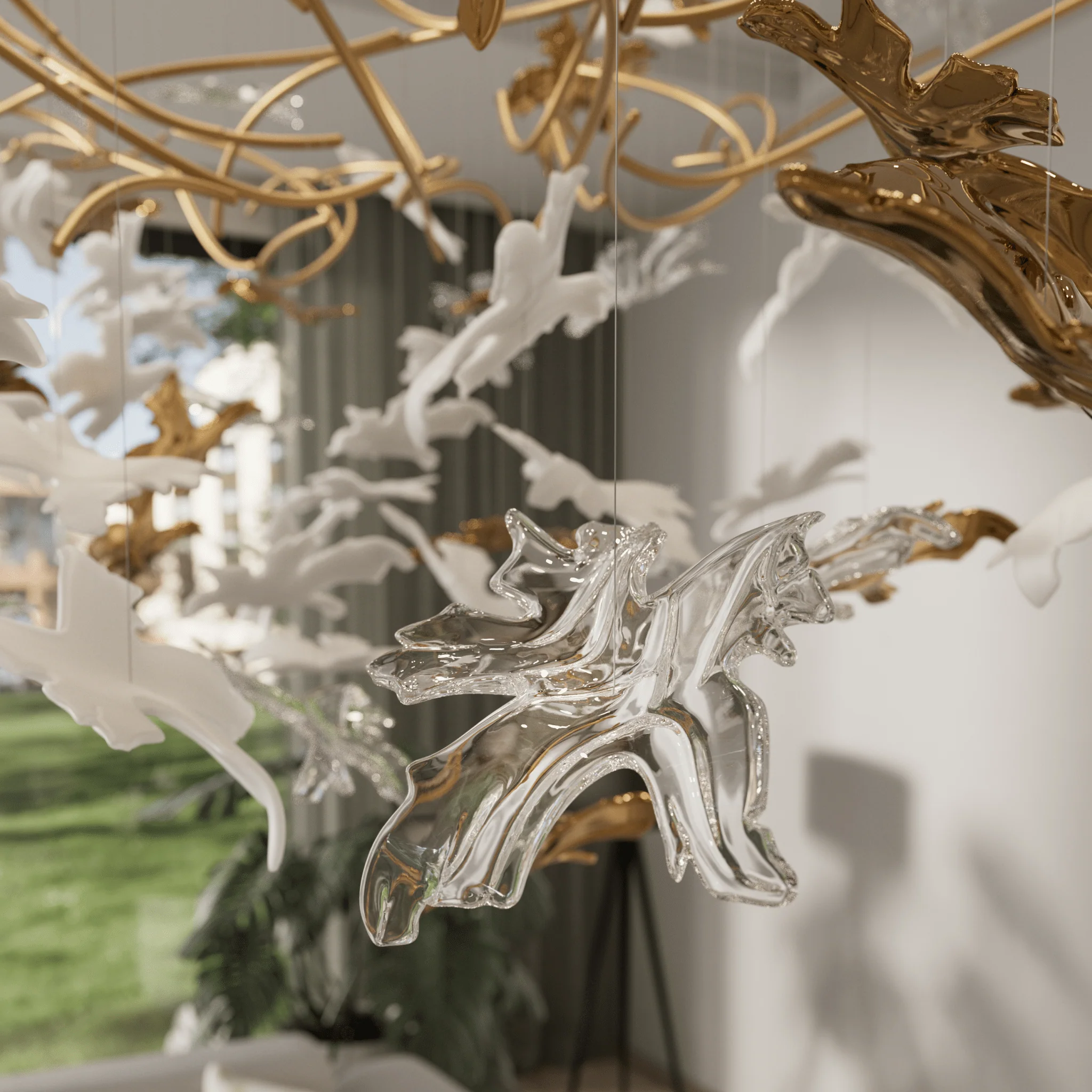 Arinan Floral Glass Chandelier - Image 9