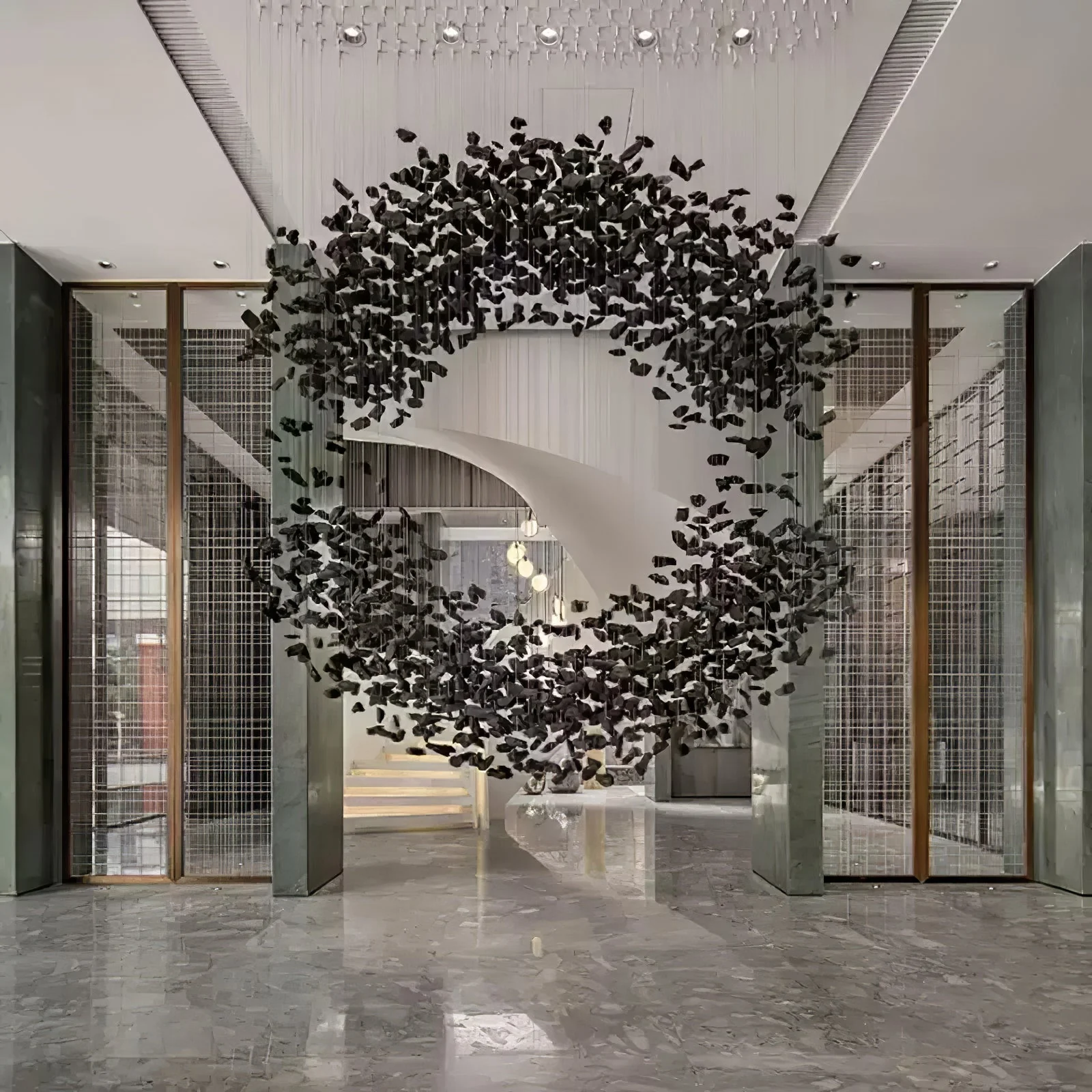 Arsilus Charcoal Stone Cascade Chandeliers for Artistic Space - Image 19