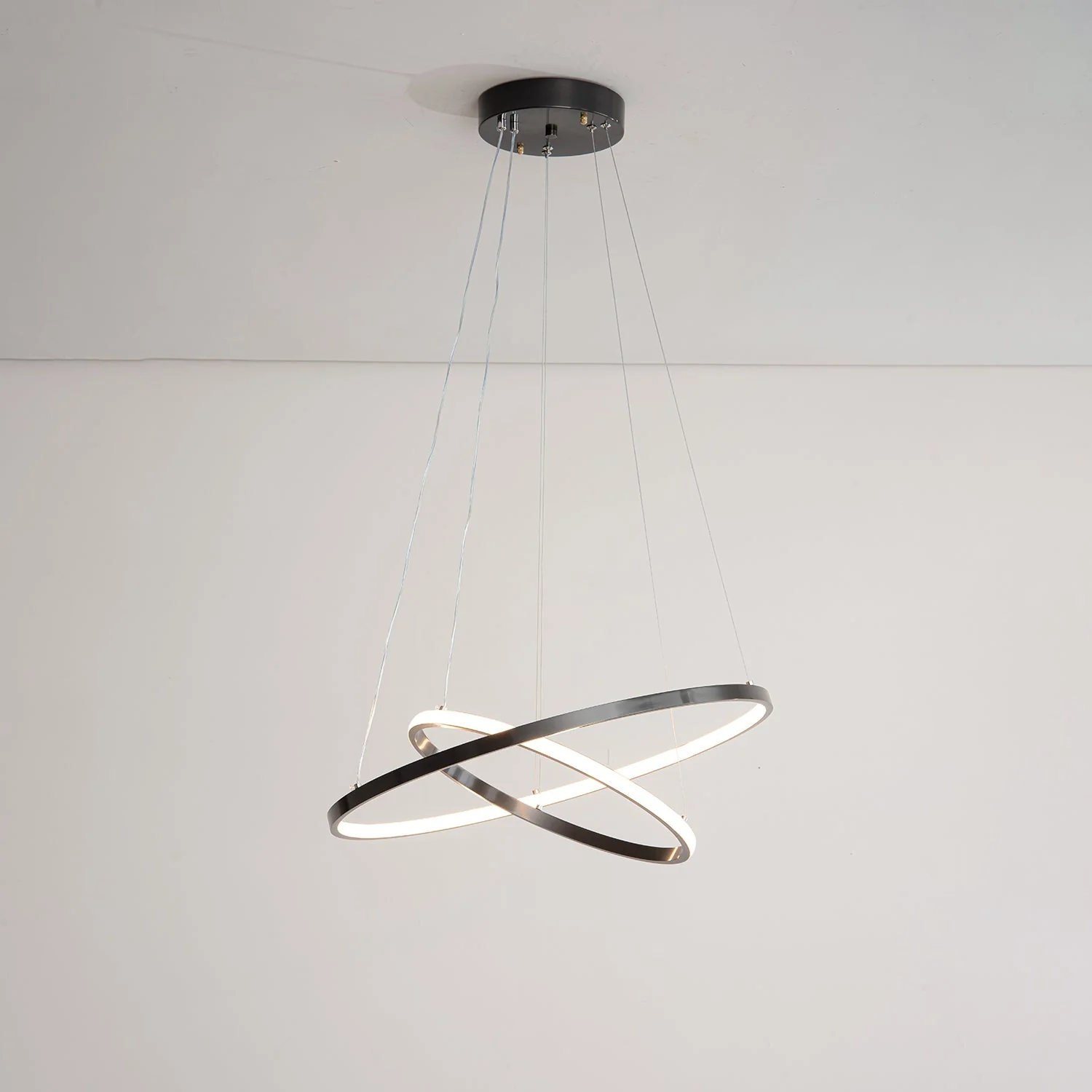 Arthaila Modern Minimalist Rings Brass Plastic Chandelier - Image 14