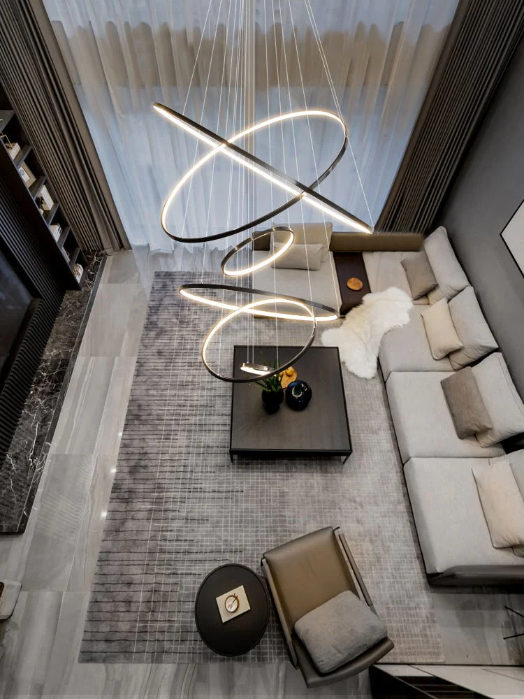 Arthaila Modern Minimalist Rings Brass Plastic Chandelier - Image 23