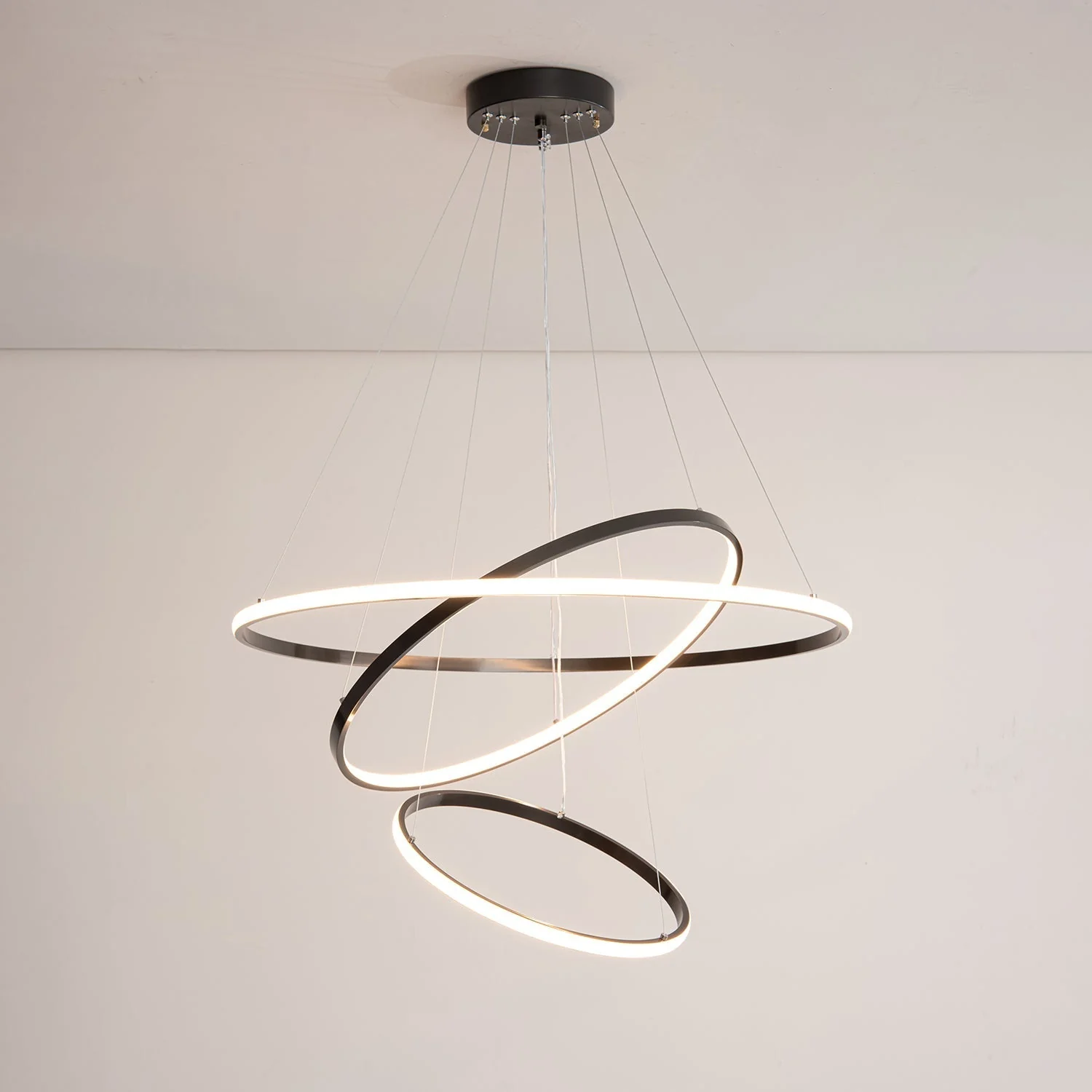 Arthaila Modern Minimalist Rings Brass Plastic Chandelier - Image 26