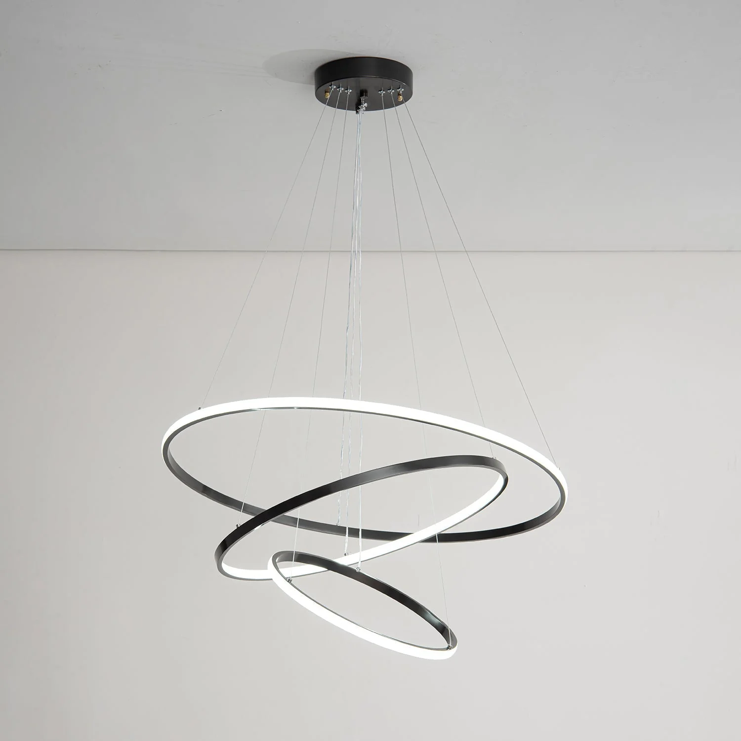 Arthaila Modern Minimalist Rings Brass Plastic Chandelier - Image 30