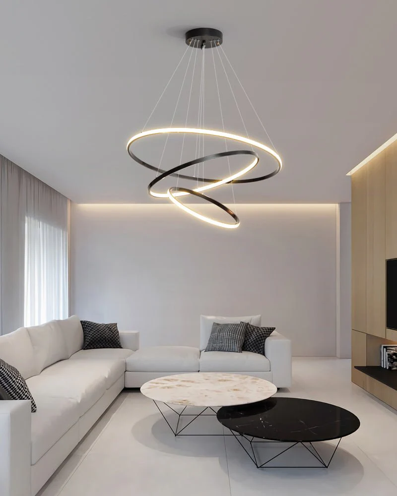 Arthaila Modern Minimalist Rings Brass Plastic Chandelier - Image 33