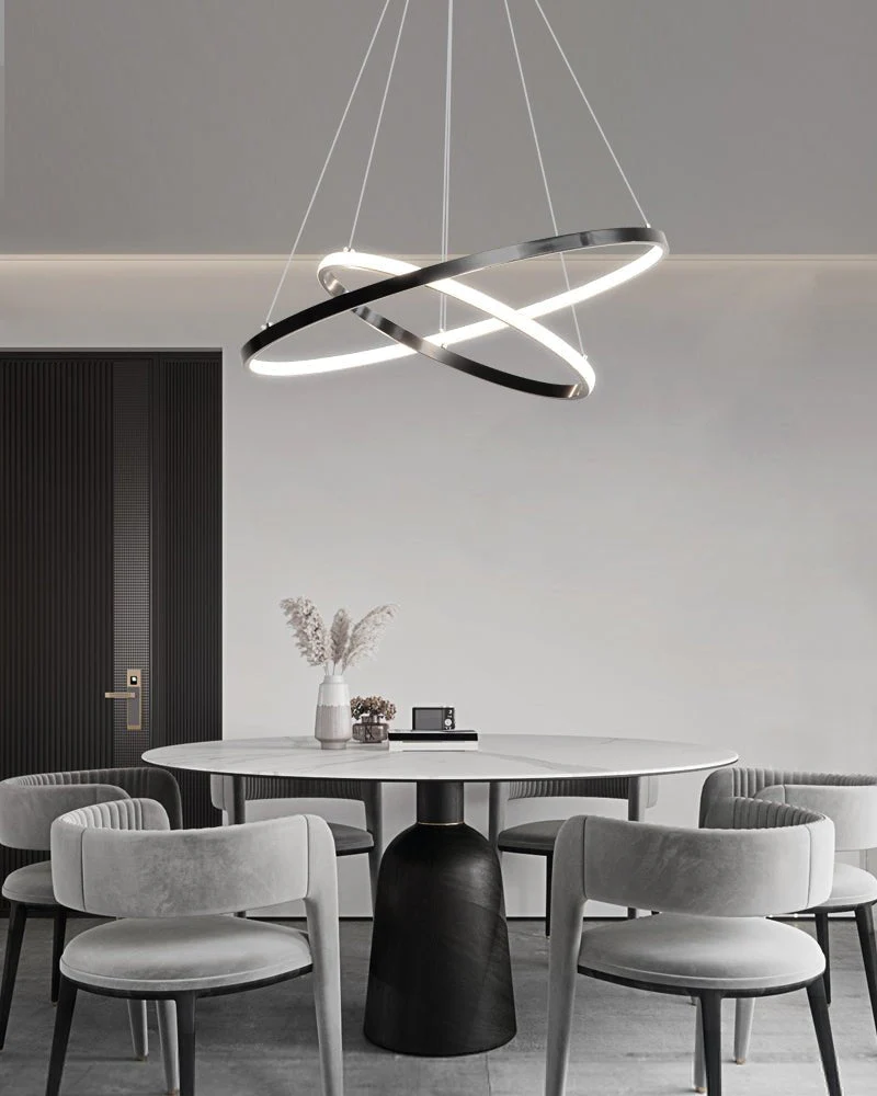 Arthaila Modern Minimalist Rings Brass Plastic Chandelier - Image 35