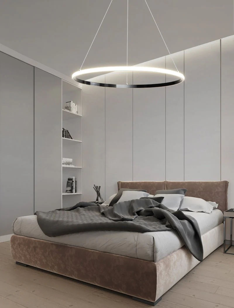 Arthaila Modern Minimalist Rings Brass Plastic Chandelier - Image 36