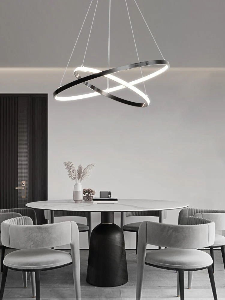 Arthaila Modern Minimalist Rings Brass Plastic Chandelier - Image 38