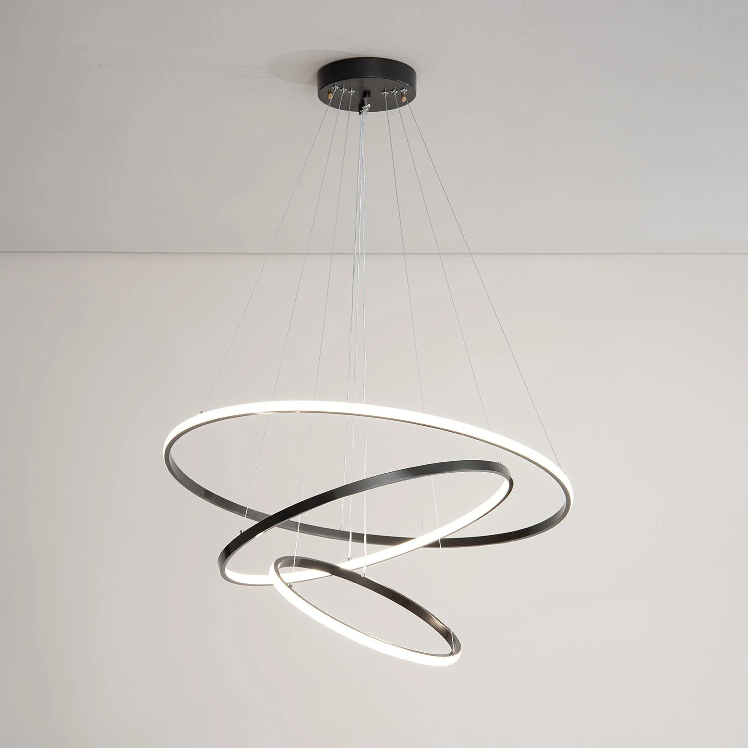 Arthaila Modern Minimalist Rings Brass Plastic Chandelier - Image 44