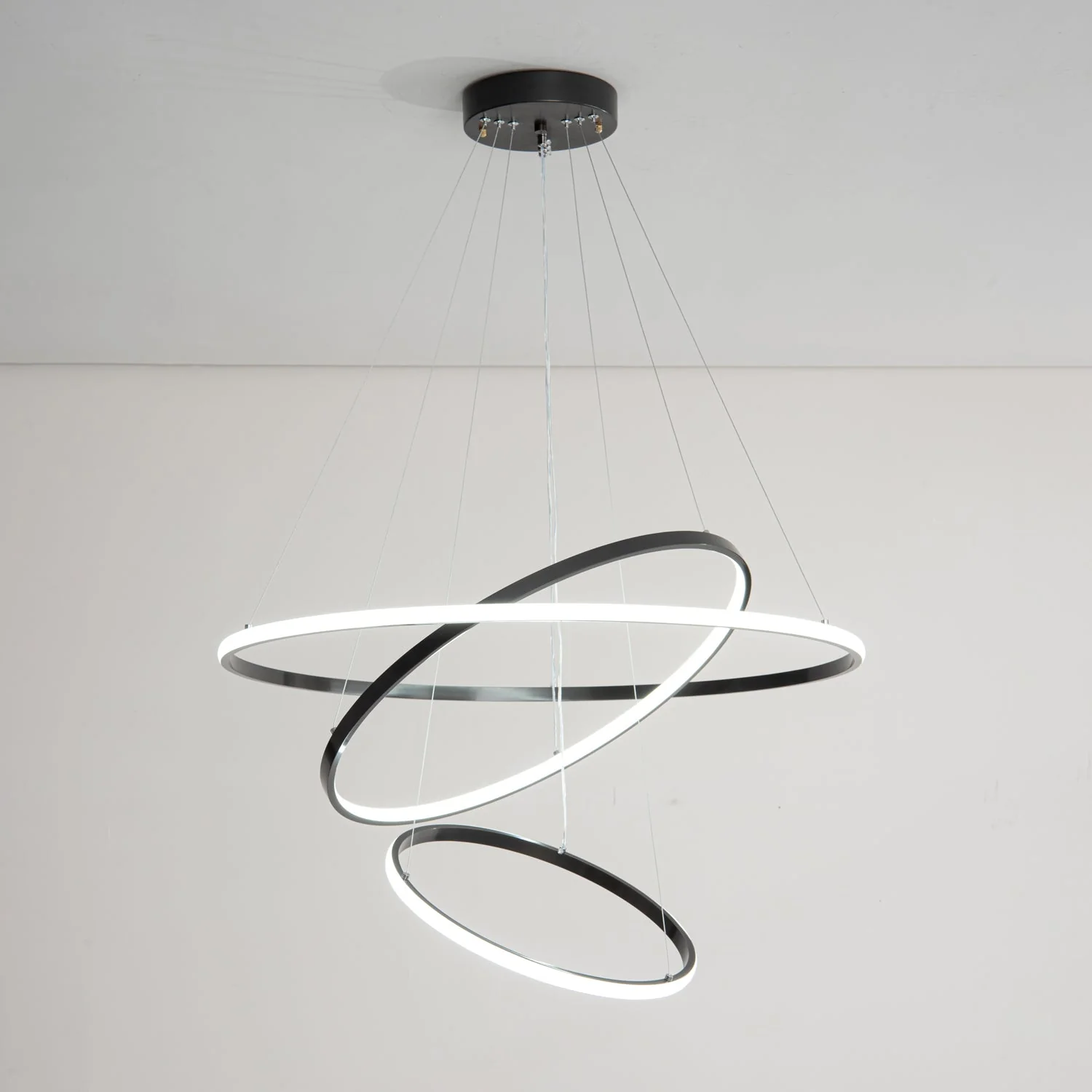Arthaila Modern Minimalist Rings Brass Plastic Chandelier - Image 46