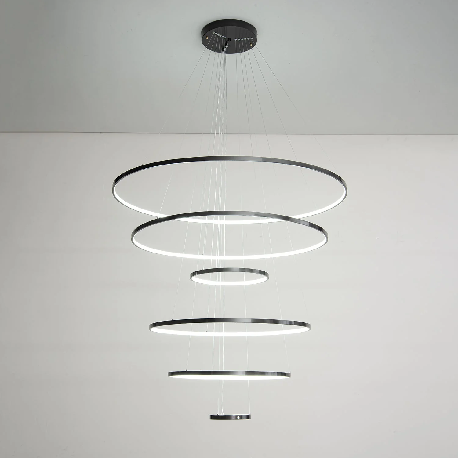 Arthaila Modern Minimalist Rings Brass Plastic Chandelier - Image 50