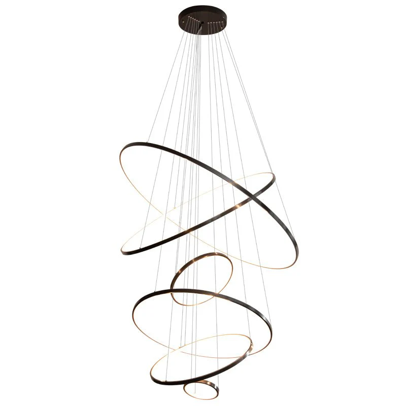 Arthaila Modern Minimalist Rings Brass Plastic Chandelier - Image 54