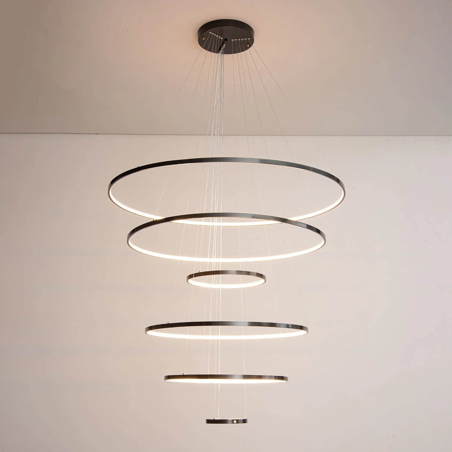 Arthaila Modern Minimalist Rings Brass Plastic Chandelier - Image 55