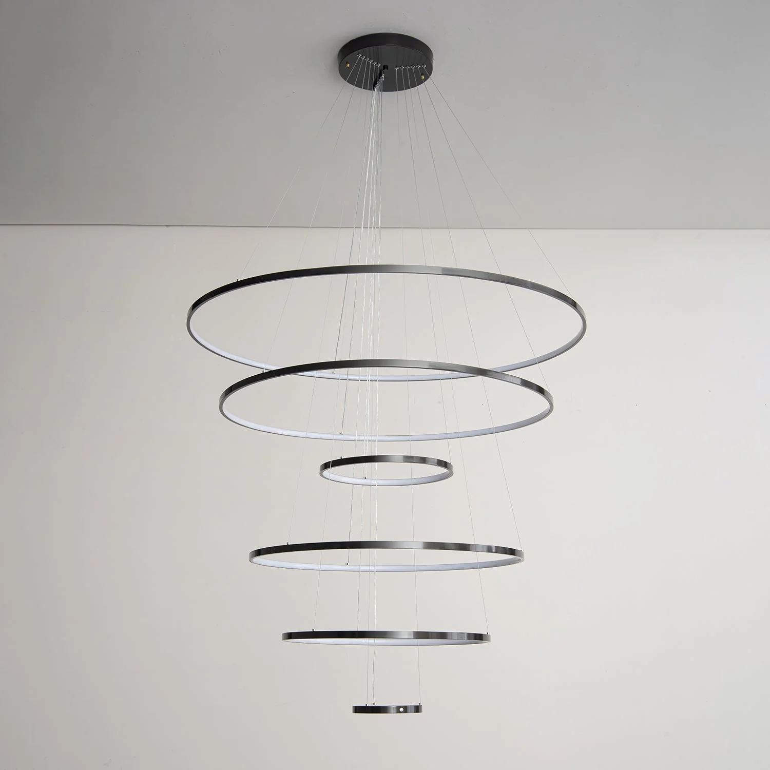 Arthaila Modern Minimalist Rings Brass Plastic Chandelier - Image 56