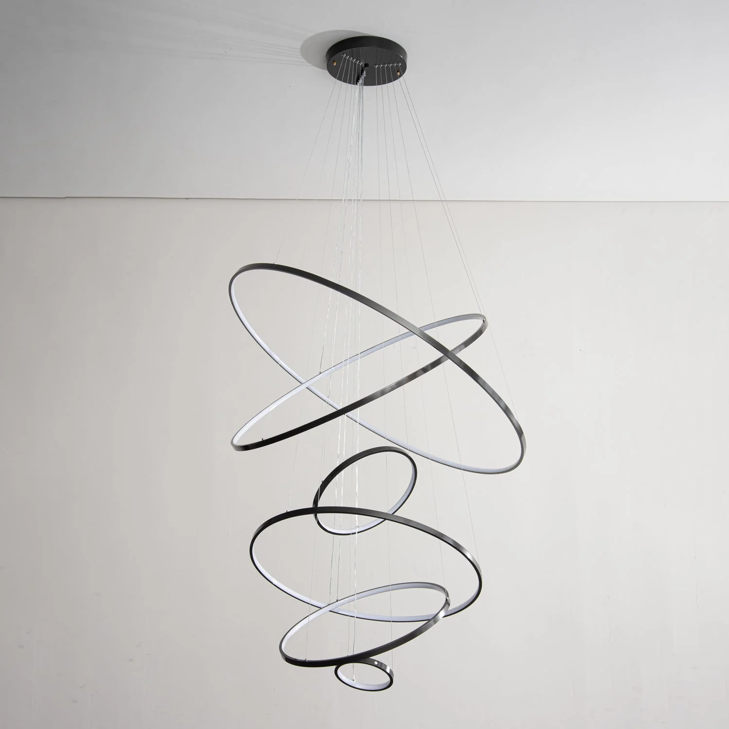Arthaila Modern Minimalist Rings Brass Plastic Chandelier - Image 58