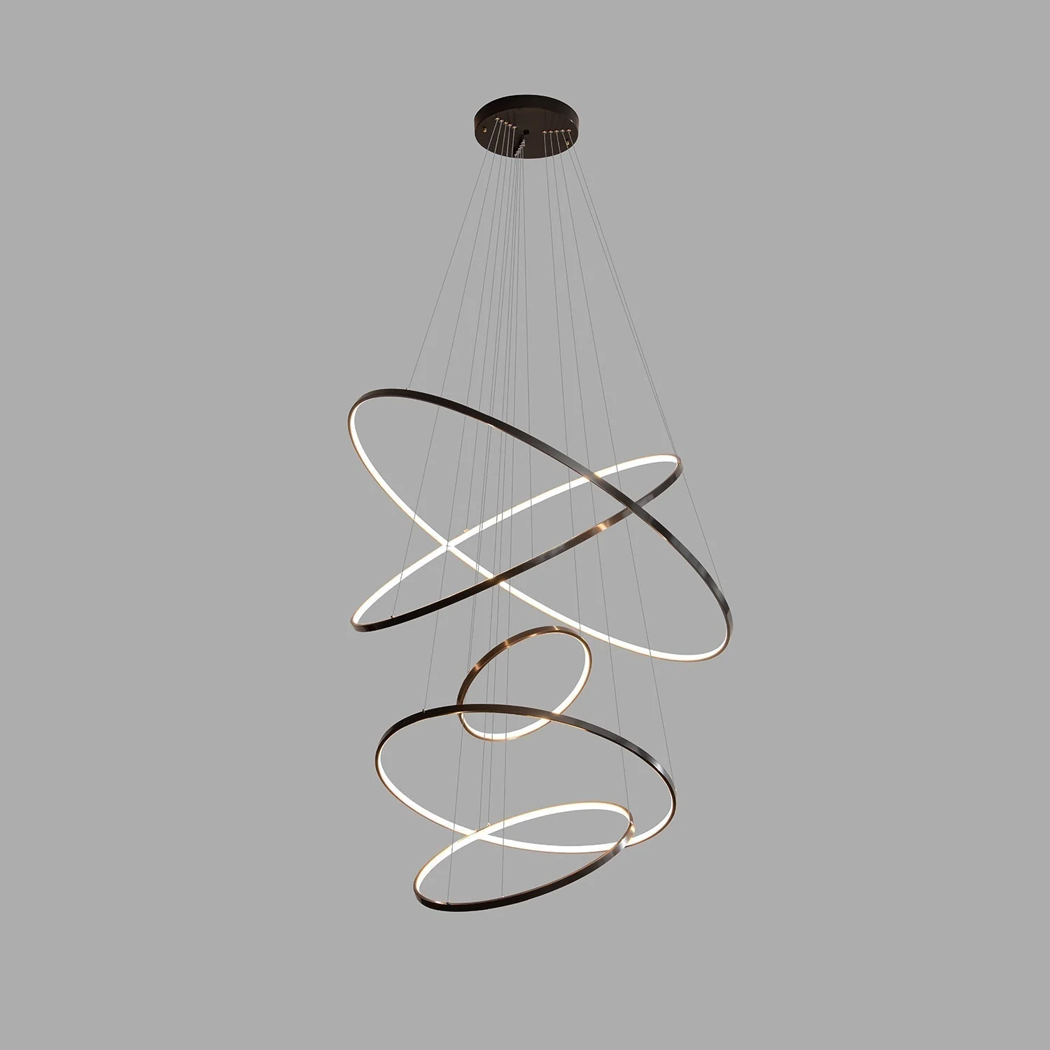 Arthaila Modern Minimalist Rings Brass Plastic Chandelier - Image 6