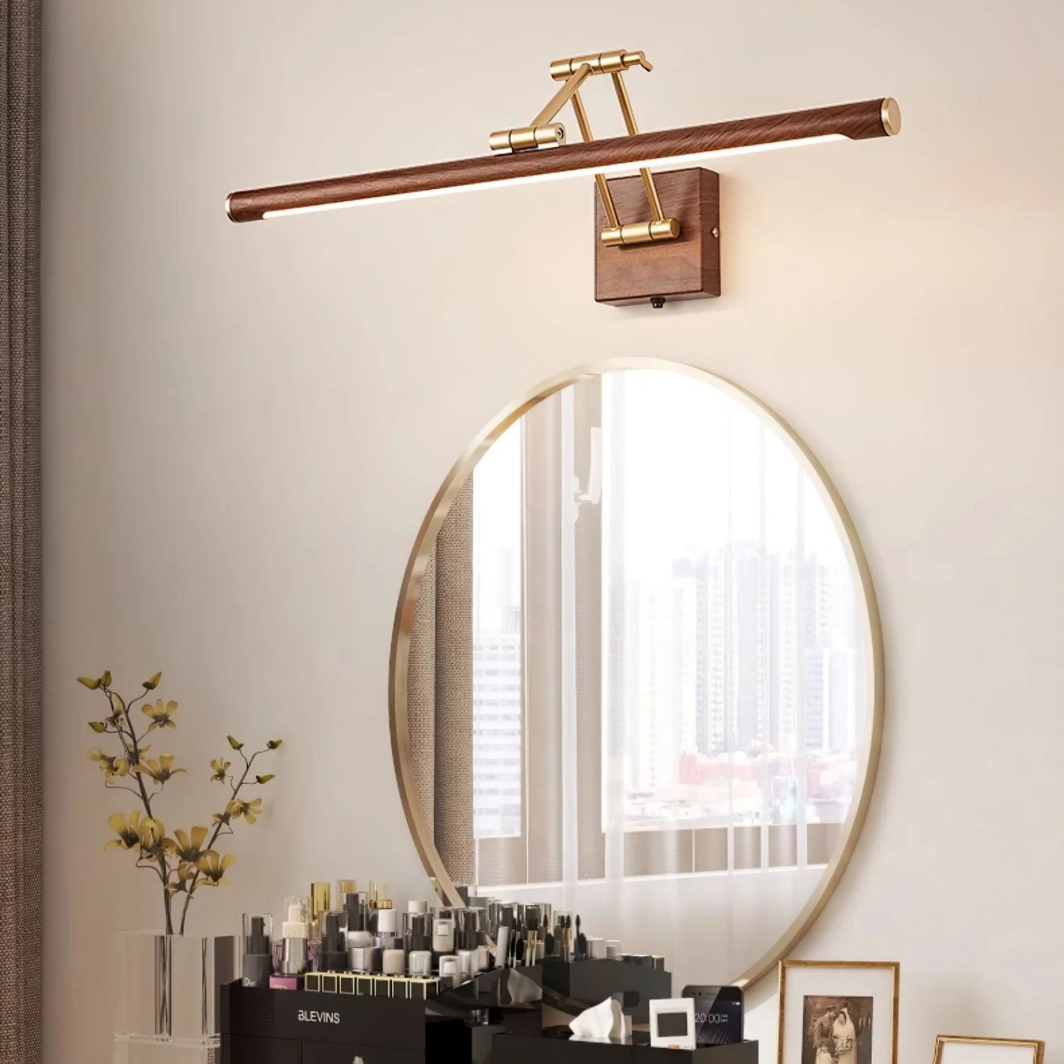 Arvararae Walnut Color Linear Adjustable Wall Light - Image 10