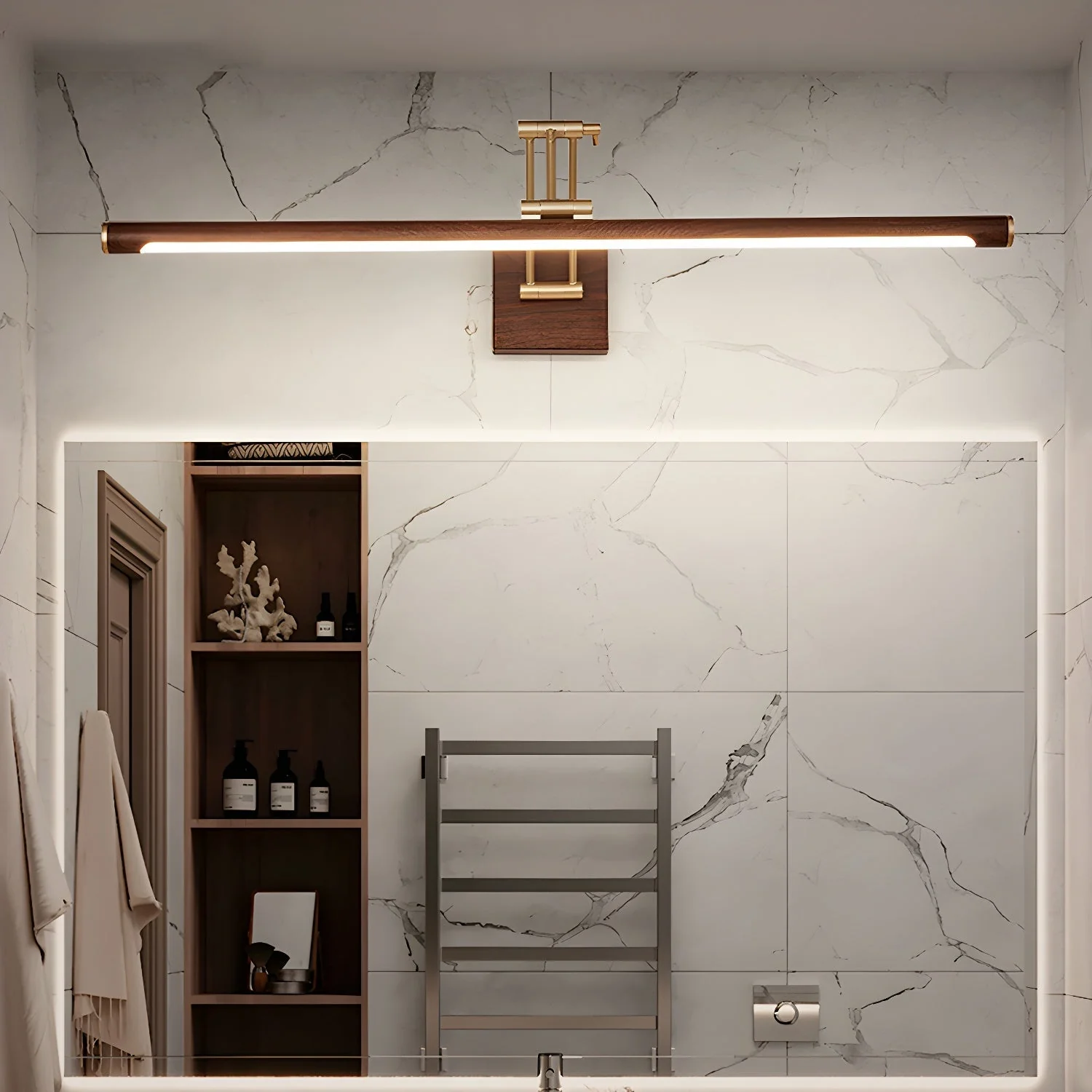 Arvararae Walnut Color Linear Adjustable Wall Light - Image 14
