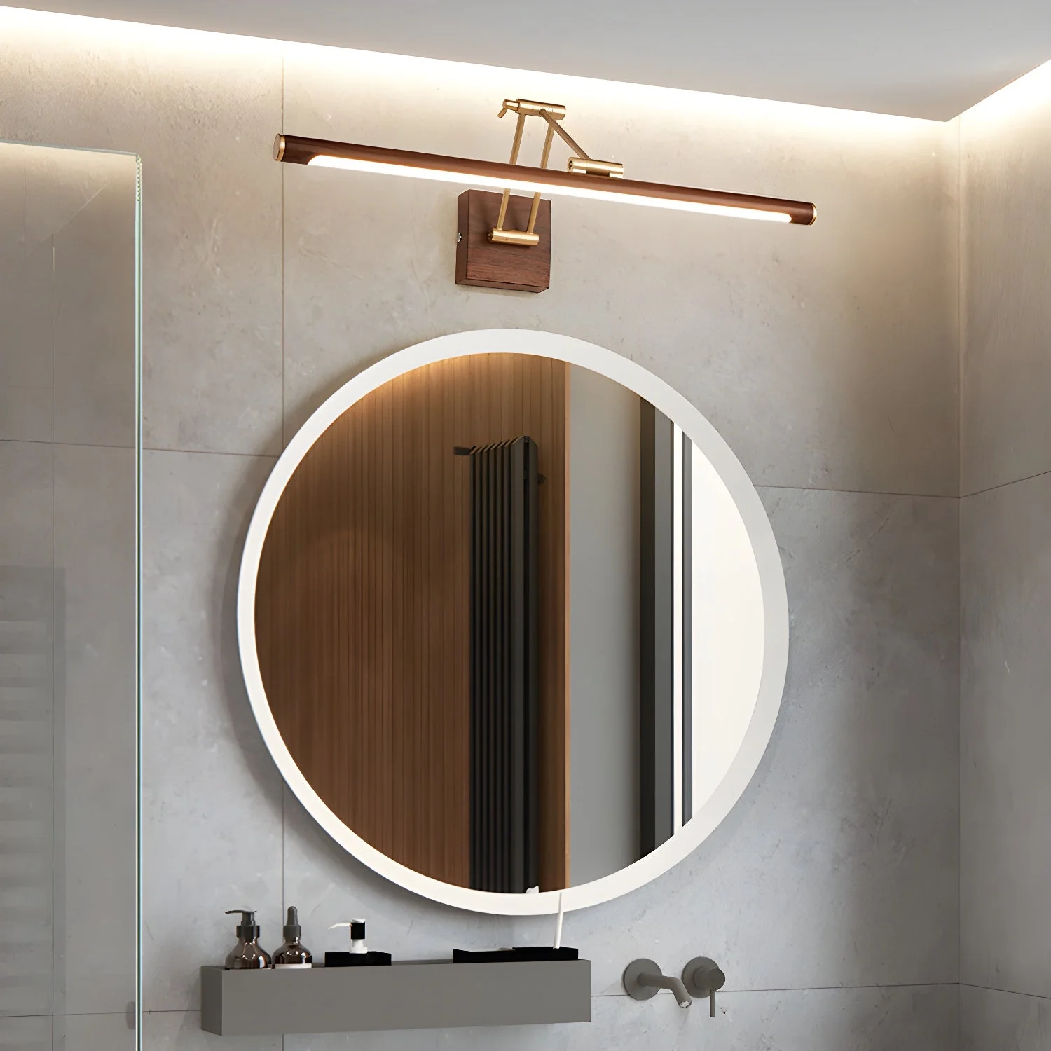 Arvararae Walnut Color Linear Adjustable Wall Light - Image 15
