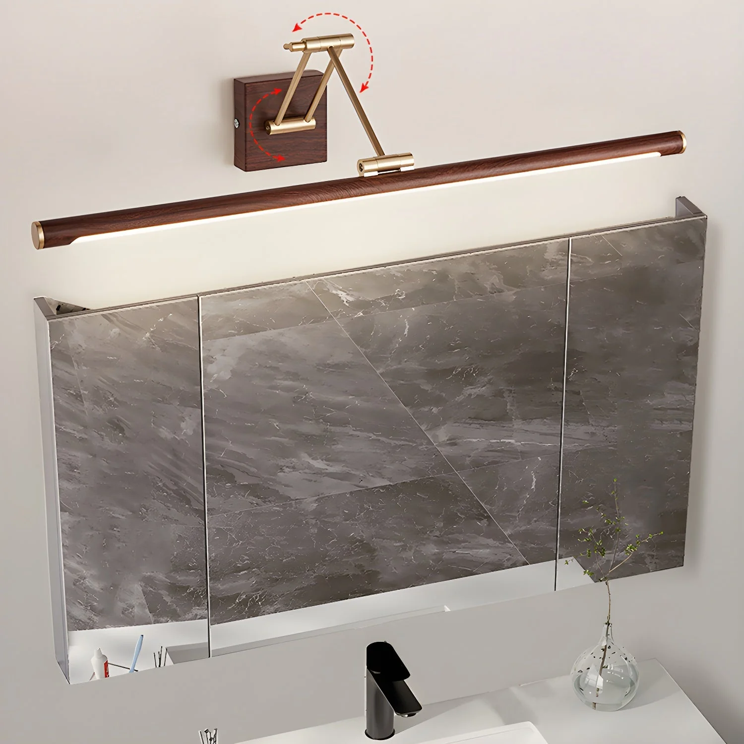 Arvararae Walnut Color Linear Adjustable Wall Light - Image 18
