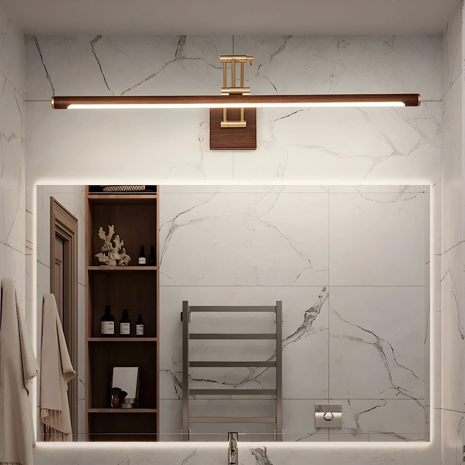 Arvararae Walnut Color Linear Adjustable Wall Light - Image 19
