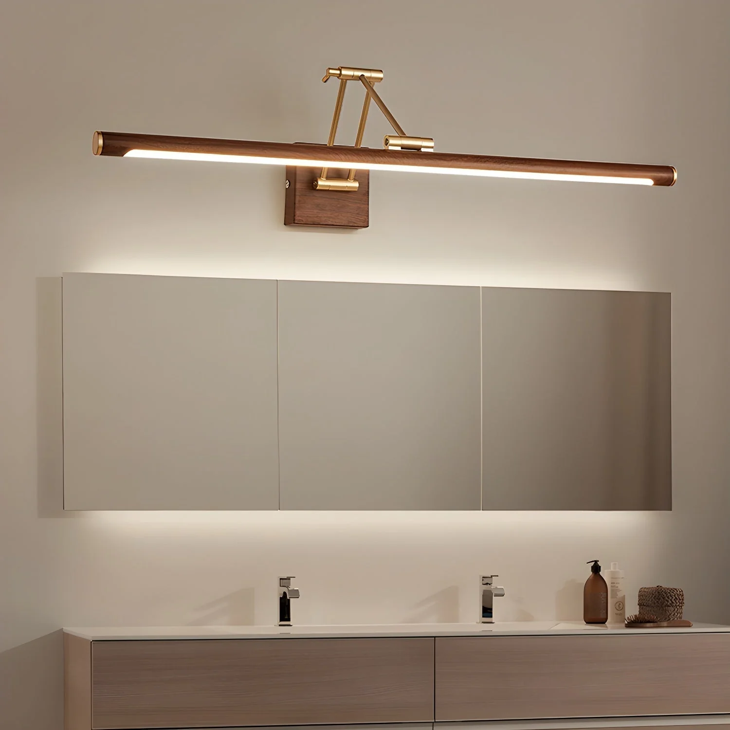 Arvararae Walnut Color Linear Adjustable Wall Light - Image 22