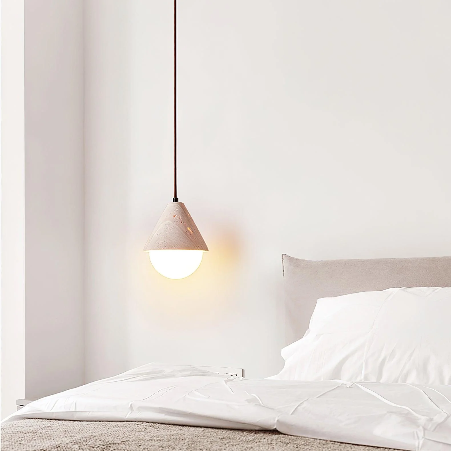 Aslo Minimalist Travertine Pendant Light - Image 7