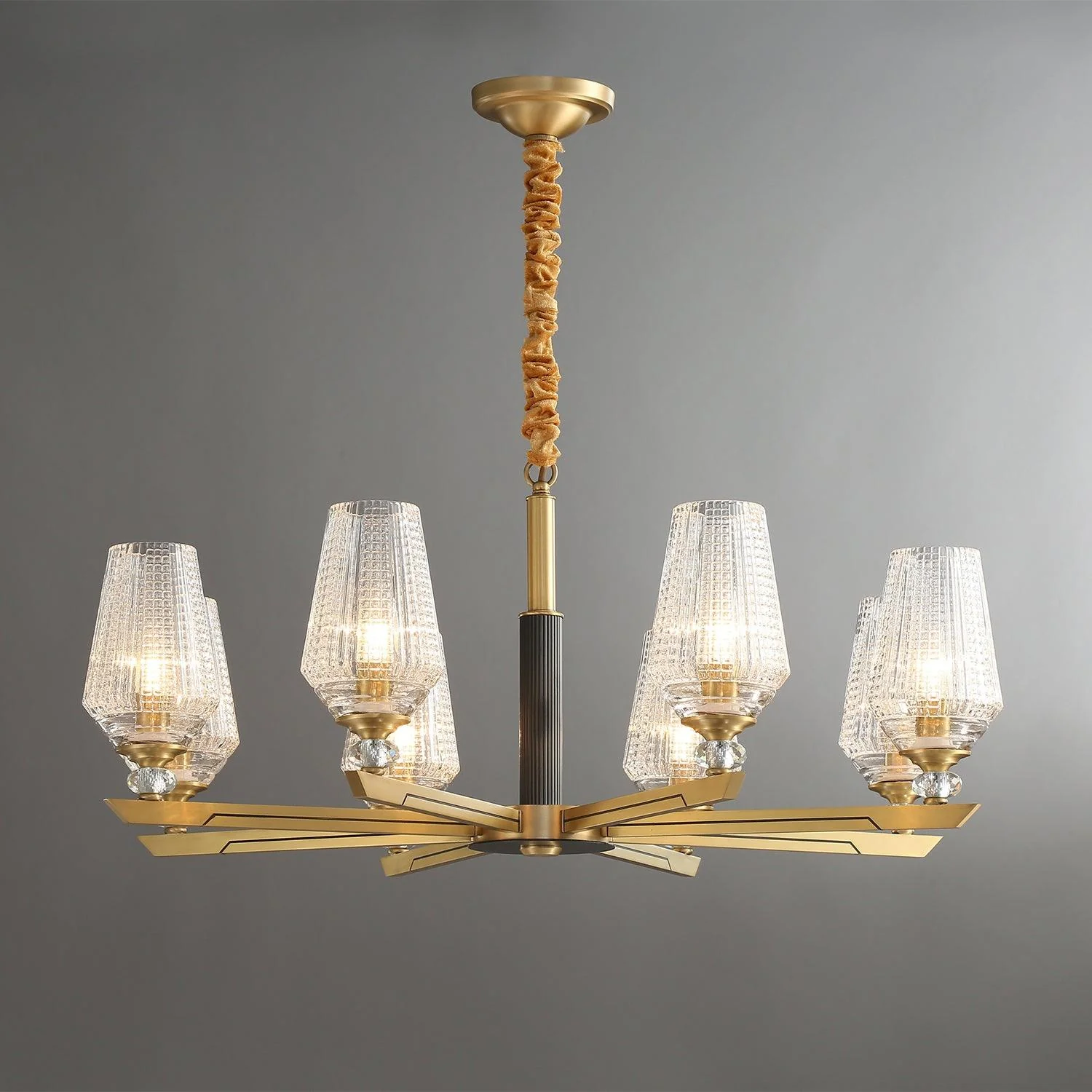 Astra Luxury Hexa Brass Chandelier - Image 10