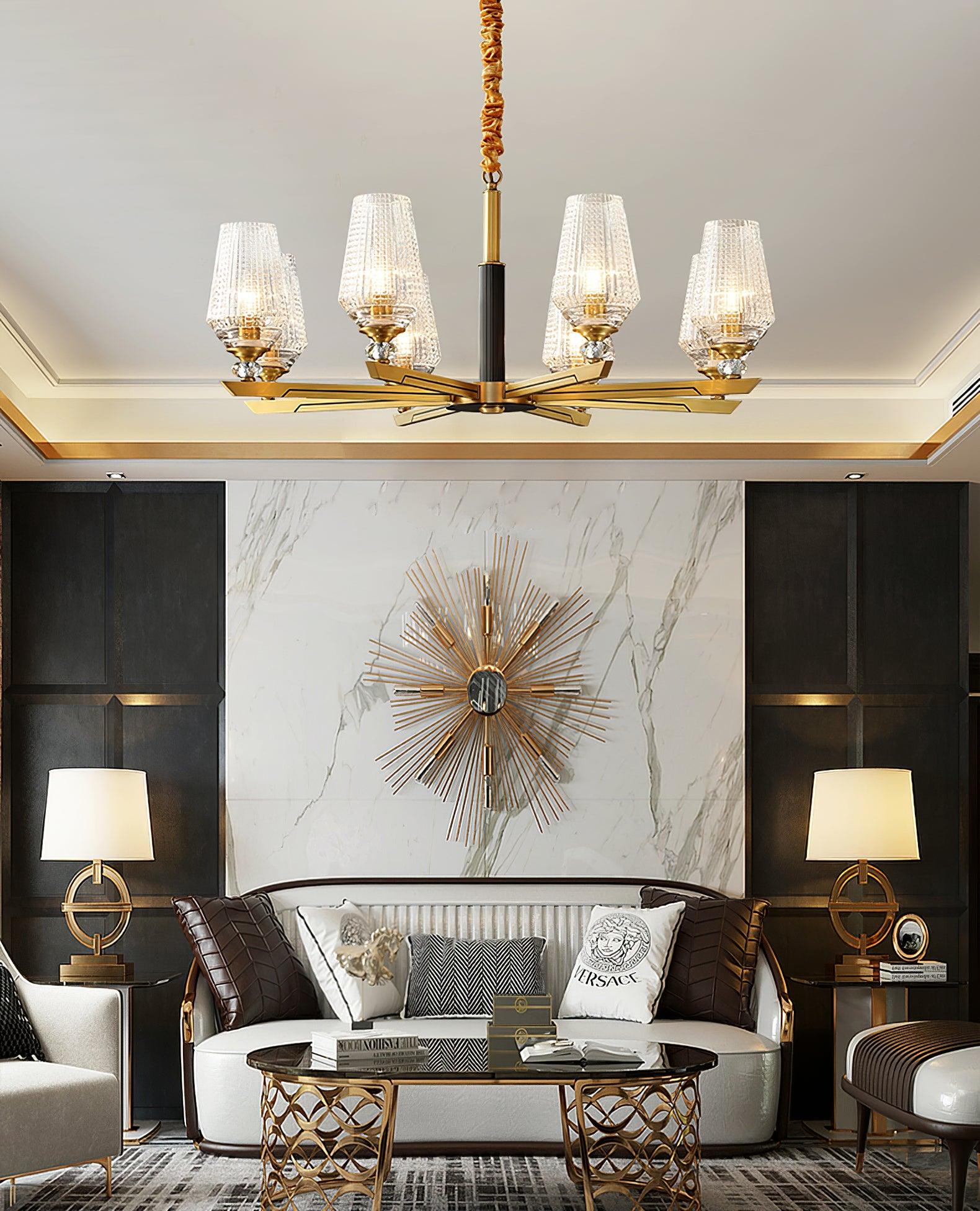 Astra Luxury Hexa Brass Chandelier - Image 16