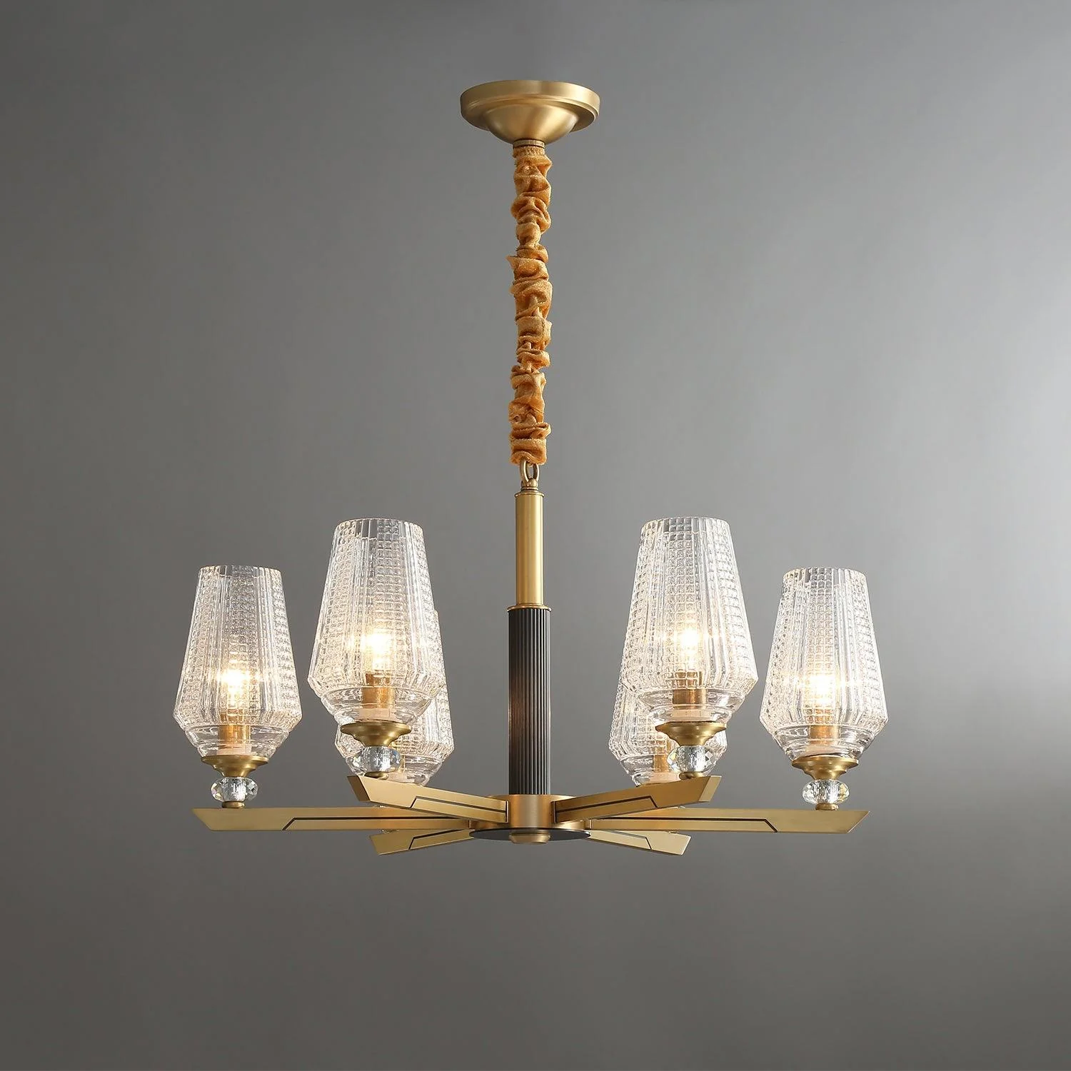 Astra Luxury Hexa Brass Chandelier - Image 8