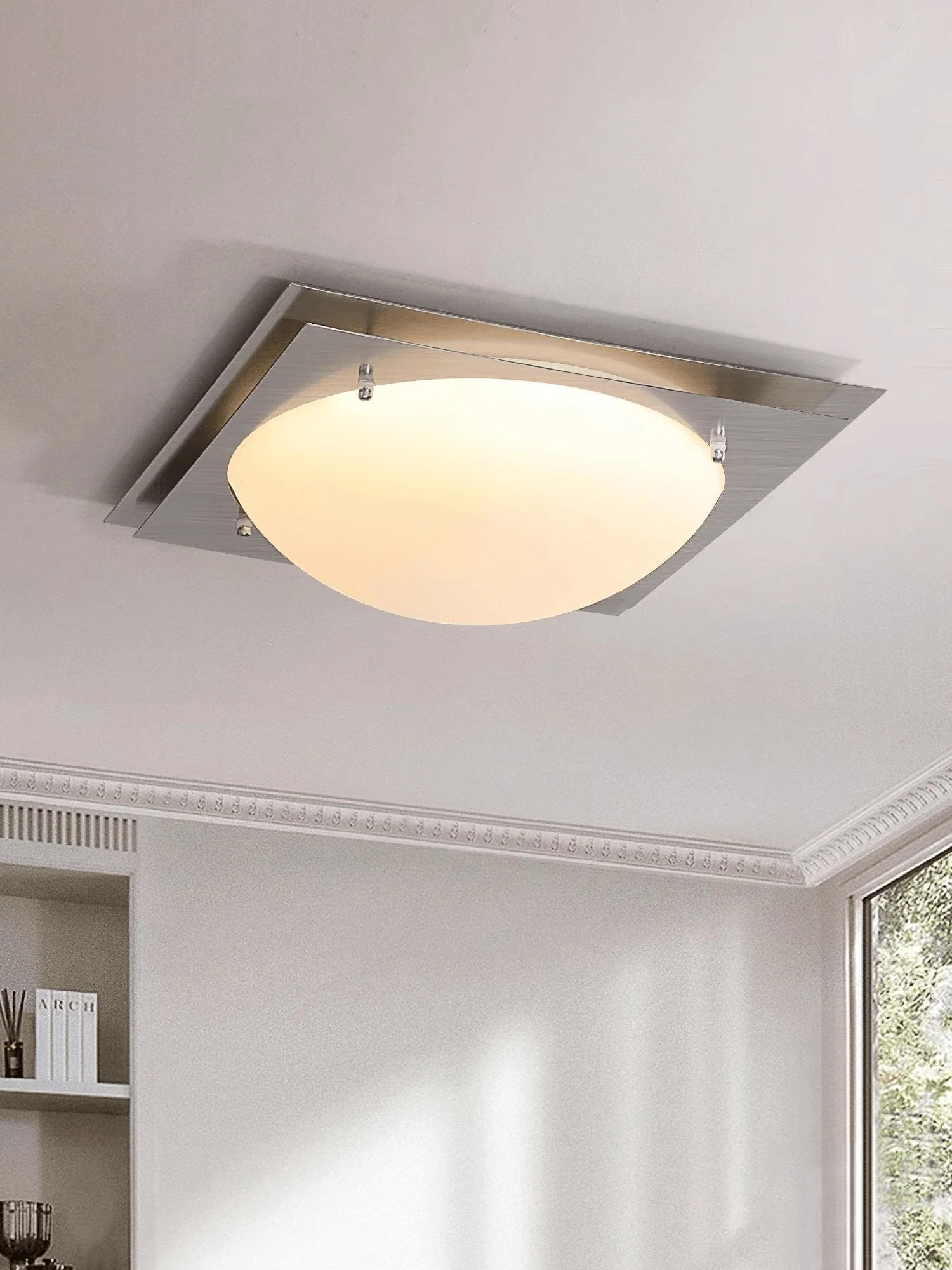 Astrain Glass & steel Ceiling Lamp - Image 5