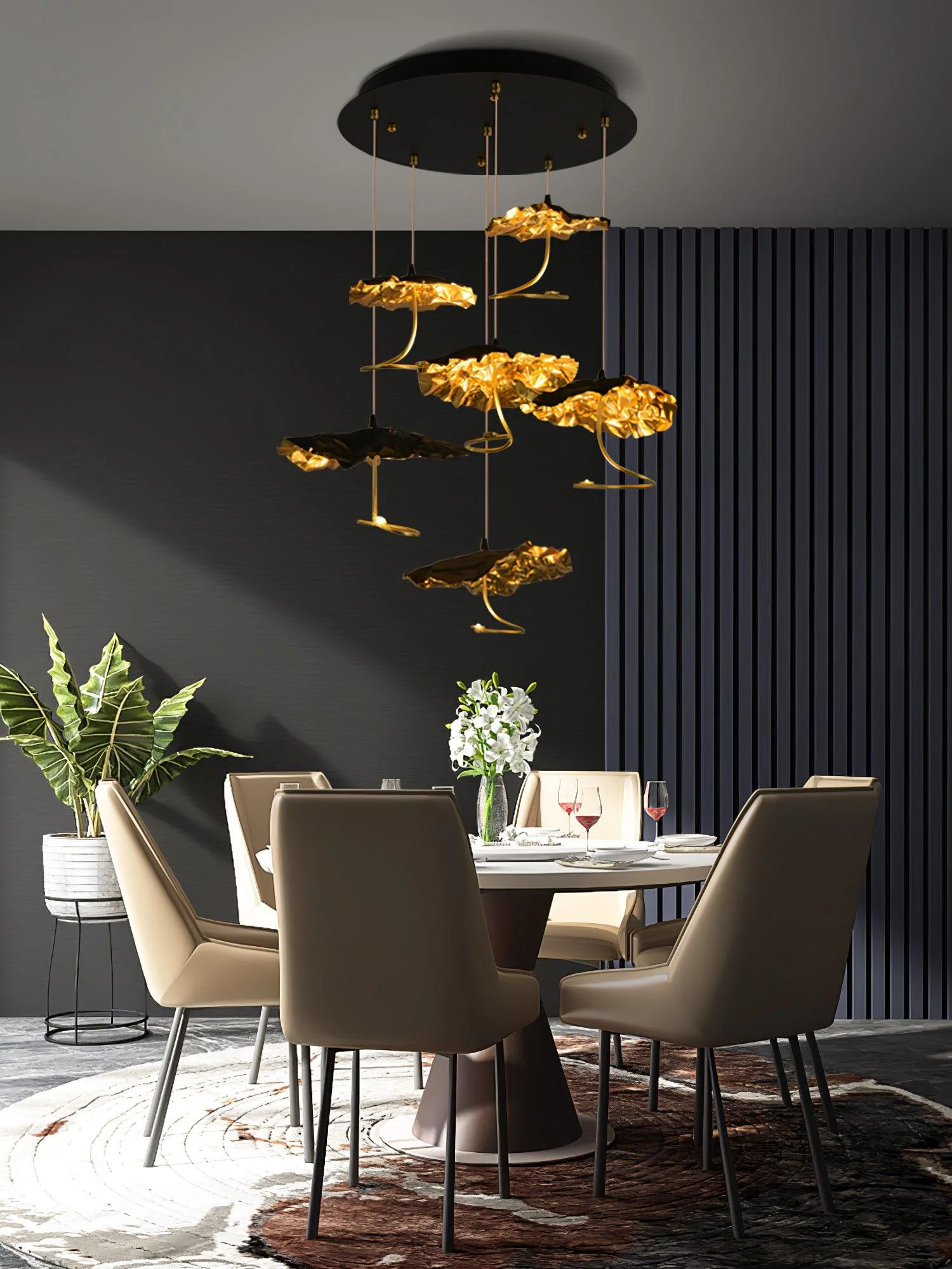 Aureate Cloud Brass Cluster Chandelier - Image 16