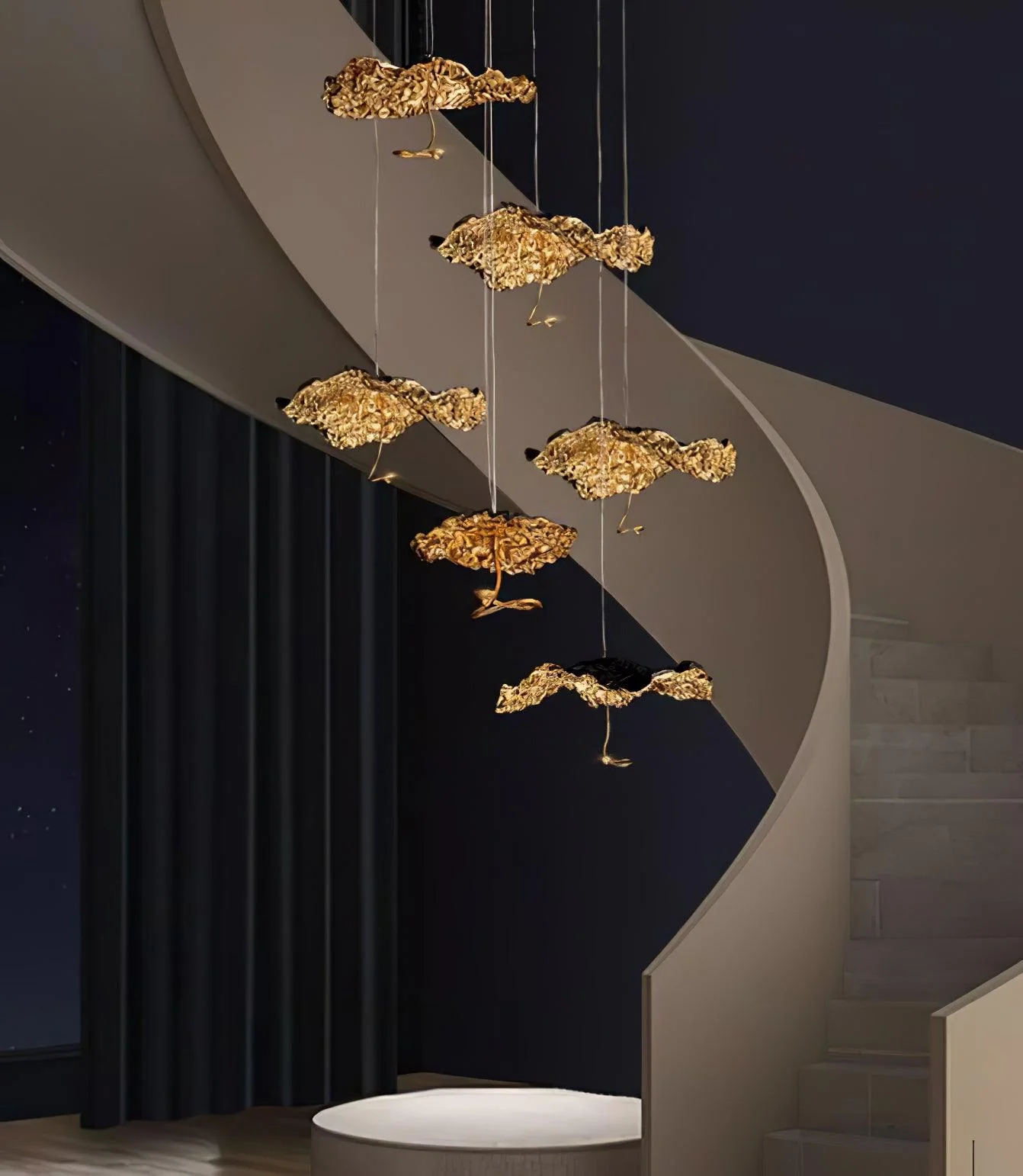 Aureate Cloud Brass Cluster Chandelier - Image 17