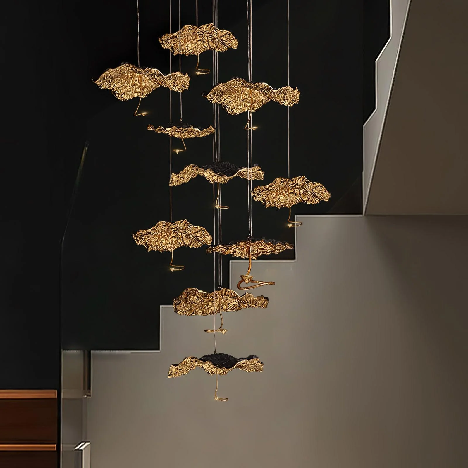 Aureate Cloud Brass Cluster Chandelier - Image 2
