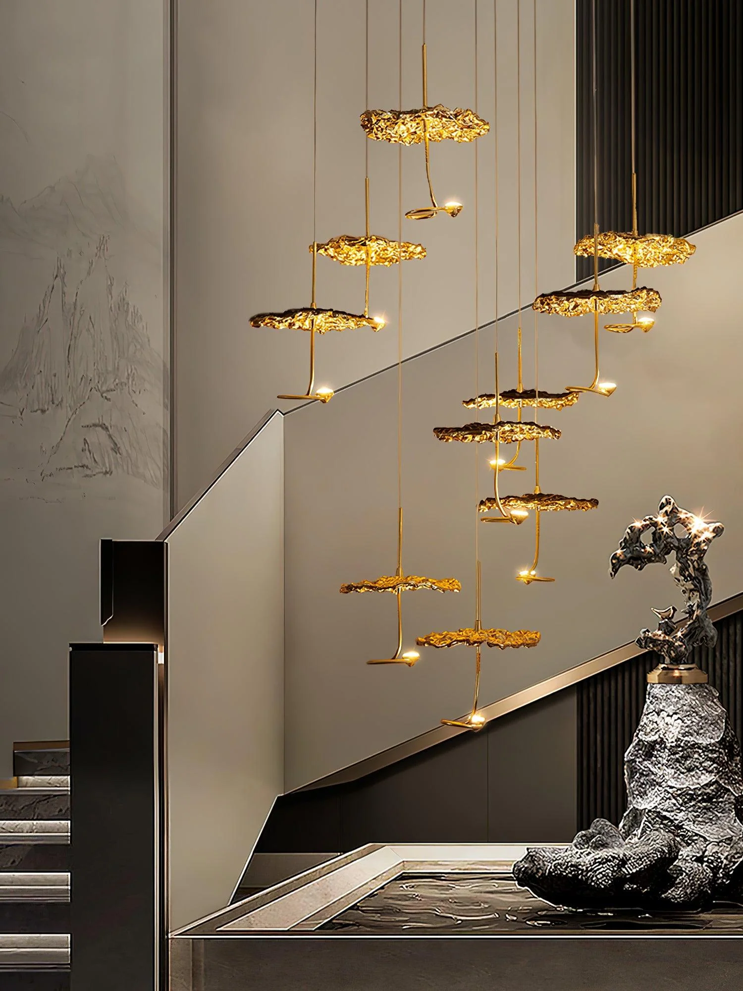 Aureate Cloud Brass Cluster Chandelier - Image 67
