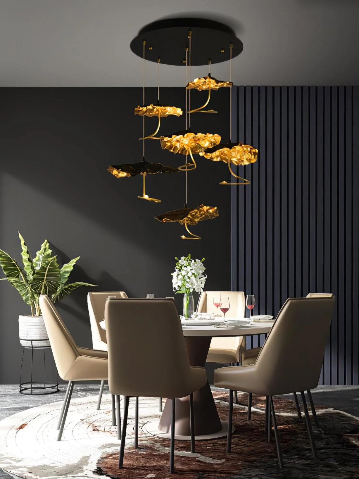 Aureate Cloud Brass Cluster Chandelier - Image 9
