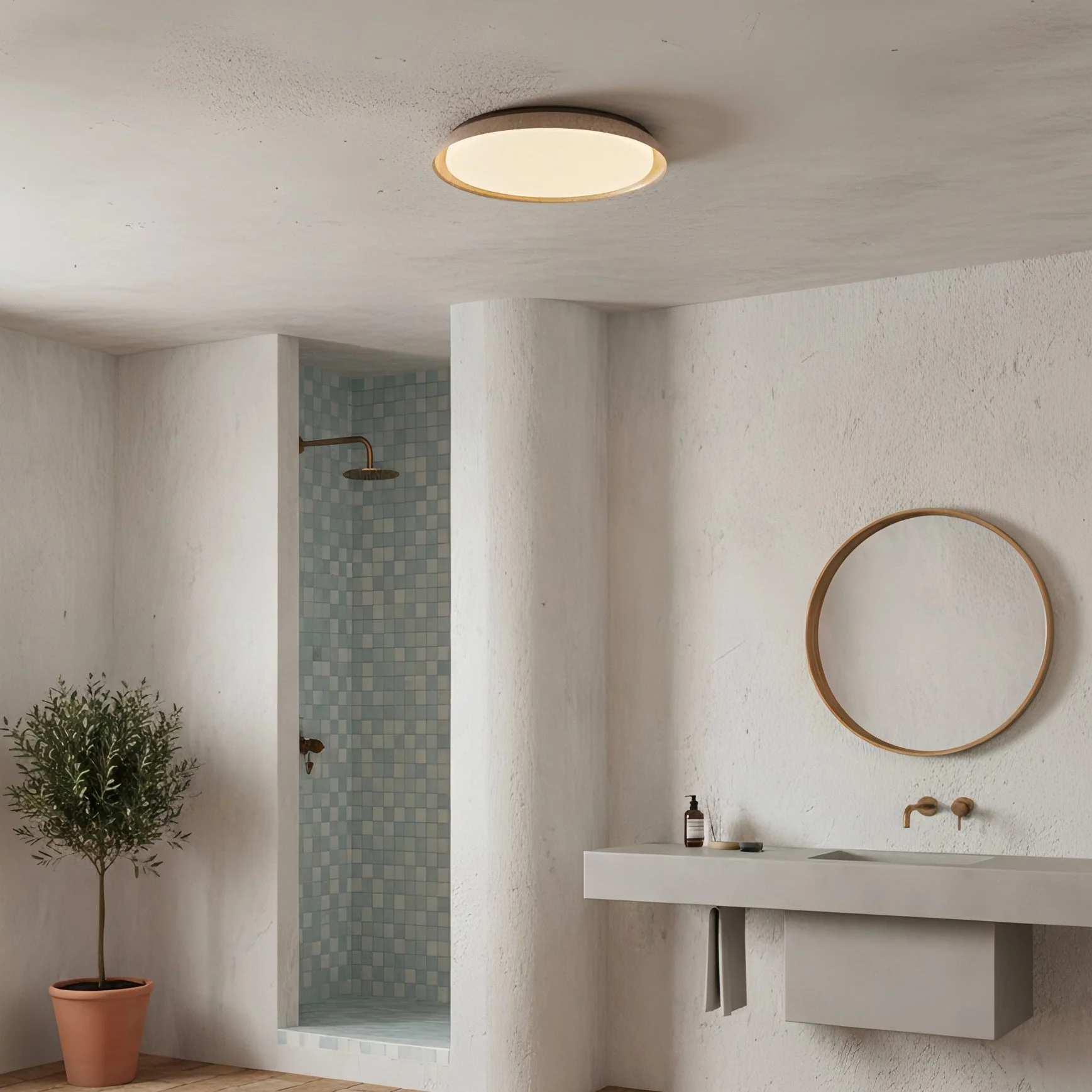 Aureum Wabi-Sabi Travertine Ceiling Light - Image 3