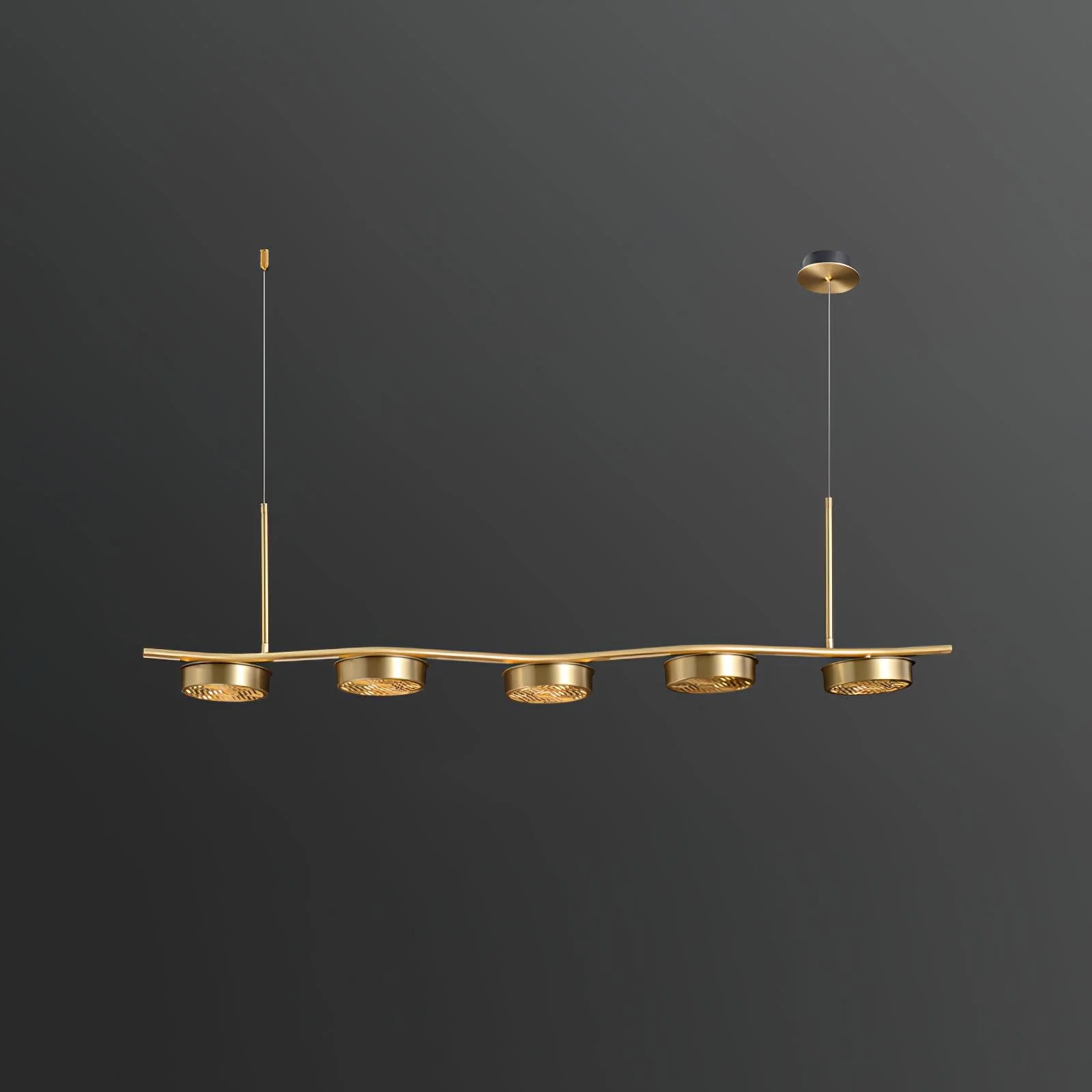 Aureus Sleek Brass Chandelier - Image 10