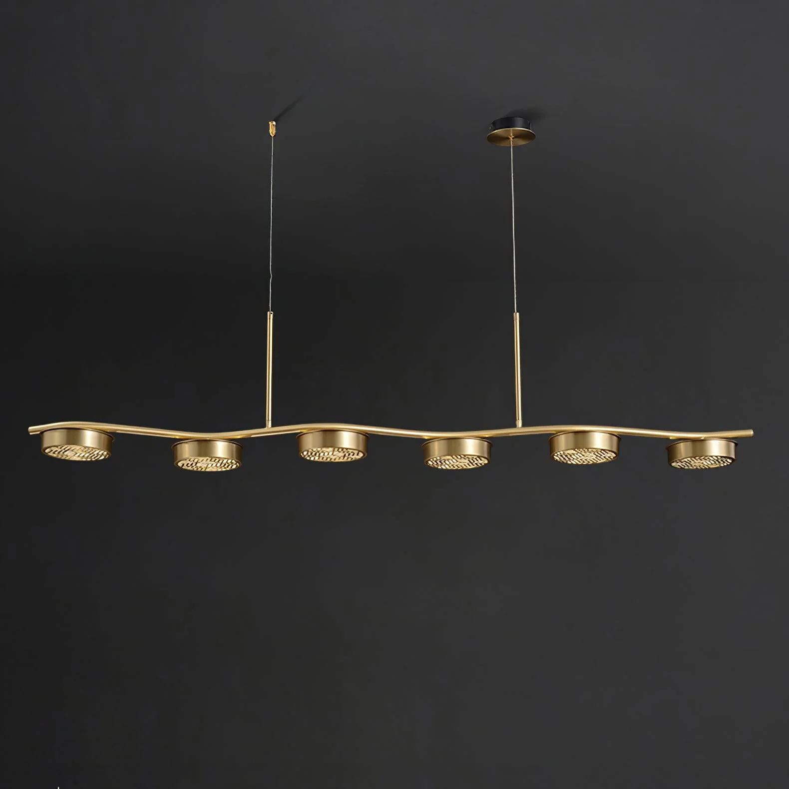 Aureus Sleek Brass Chandelier - Image 11