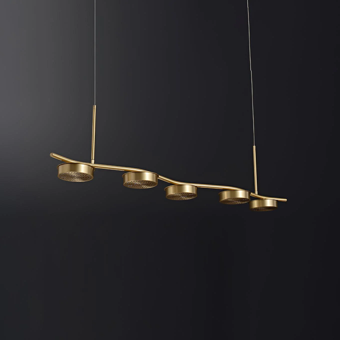 Aureus Sleek Brass Chandelier - Image 16