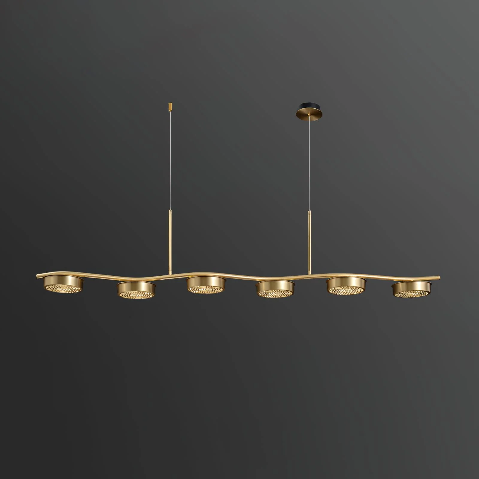 Aureus Sleek Brass Chandelier - Image 17