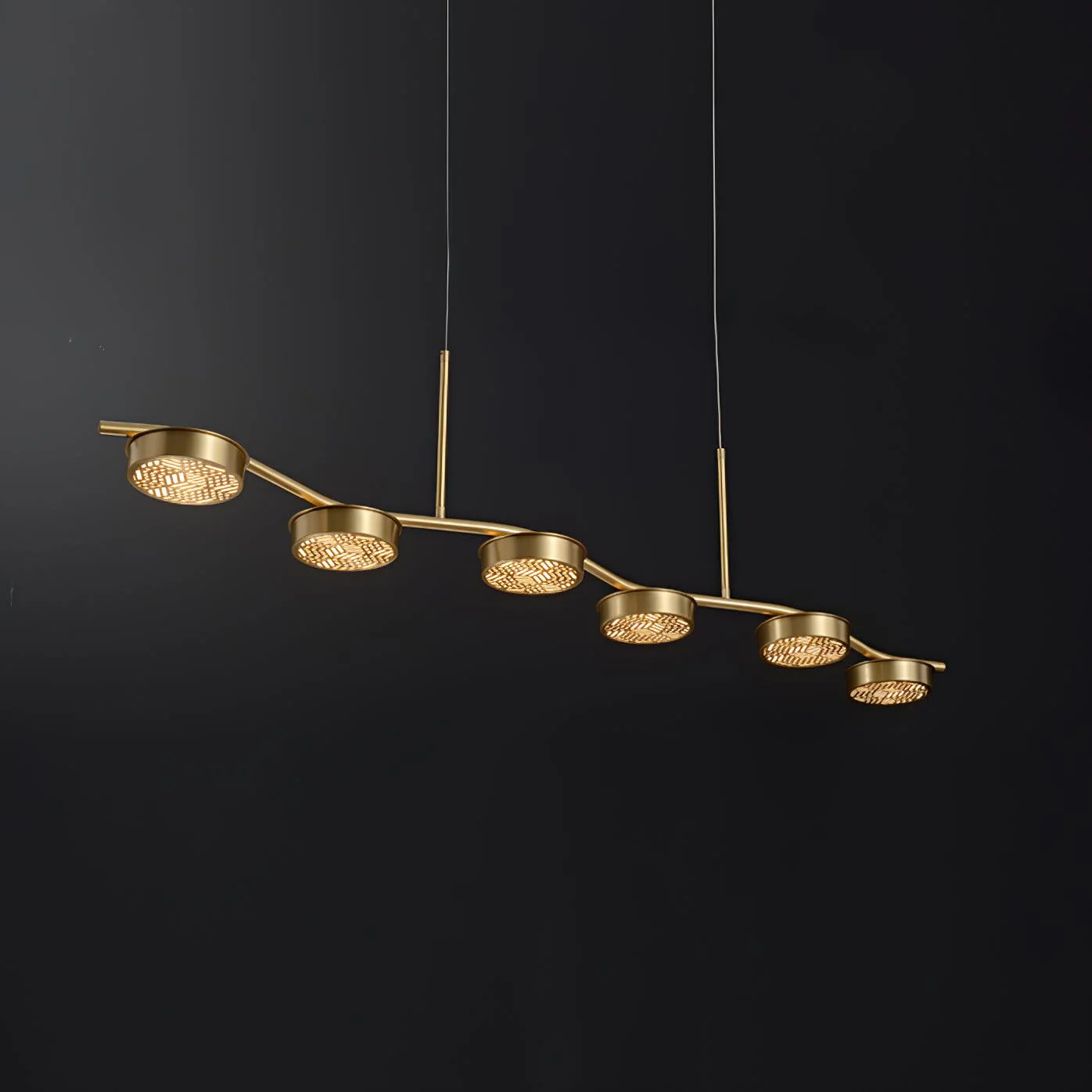 Aureus Sleek Brass Chandelier - Image 20