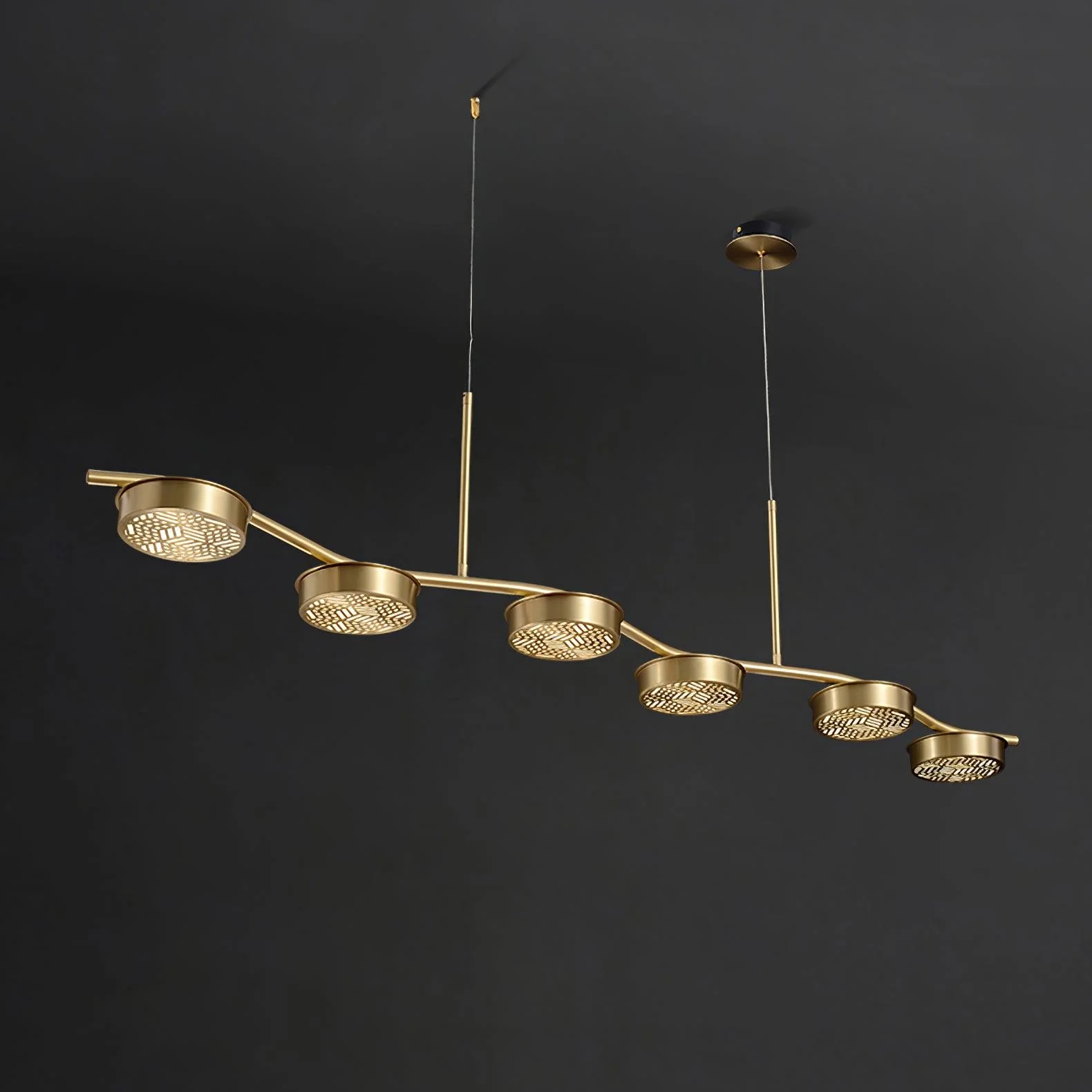 Aureus Sleek Brass Chandelier - Image 7