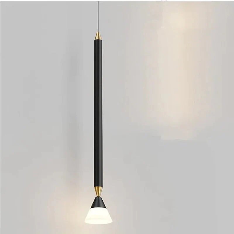 Auri Linear Metal Pendant Light Bedside, Black & Gold - Image 5