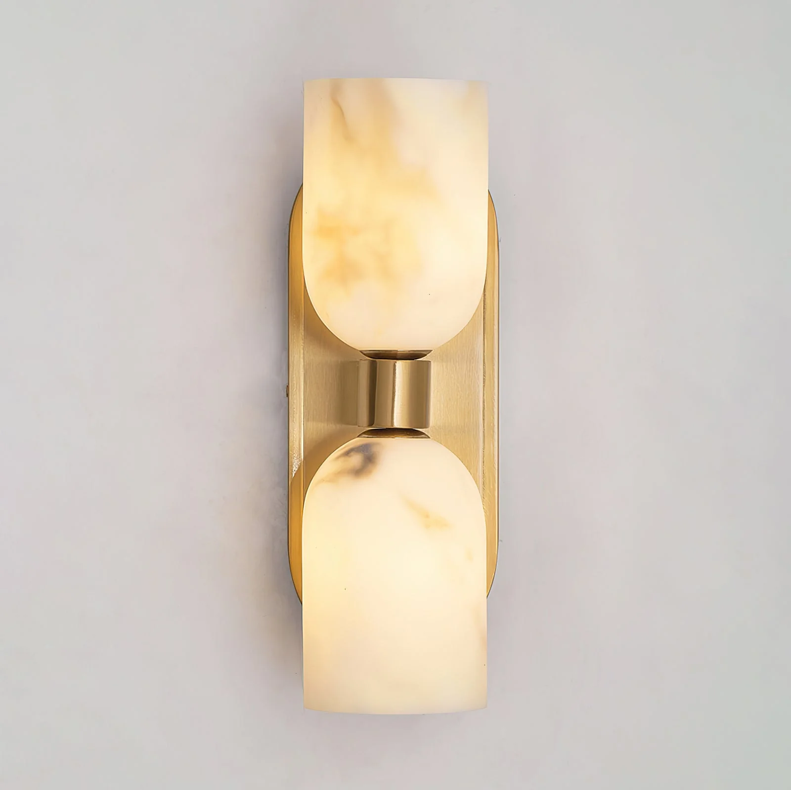 Aurind Alabaster Brass Double Wall Sconce - Image 6