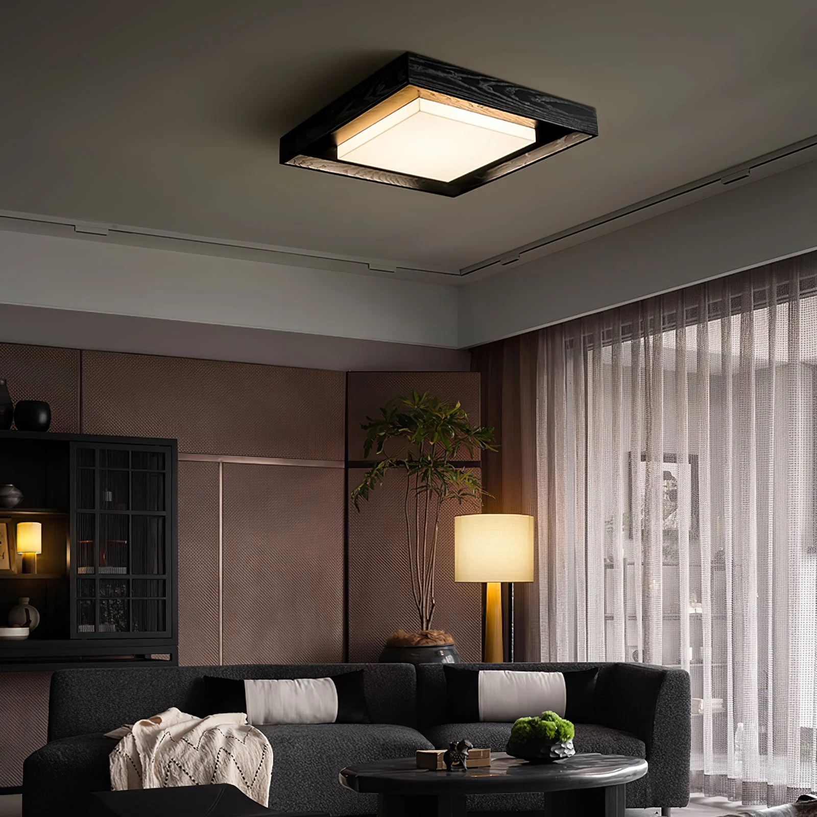 Auro Rustic Wood Ceiling Light - Image 2