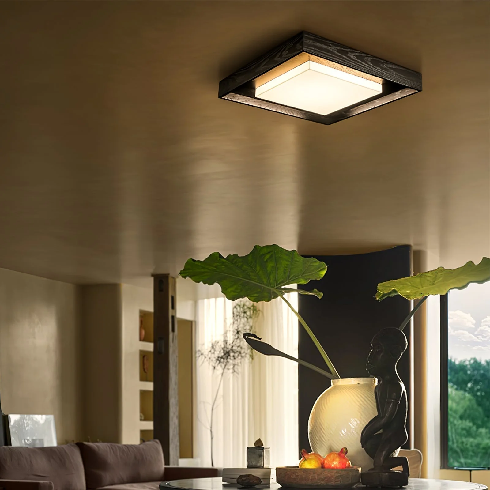 Auro Rustic Wood Ceiling Light - Image 3