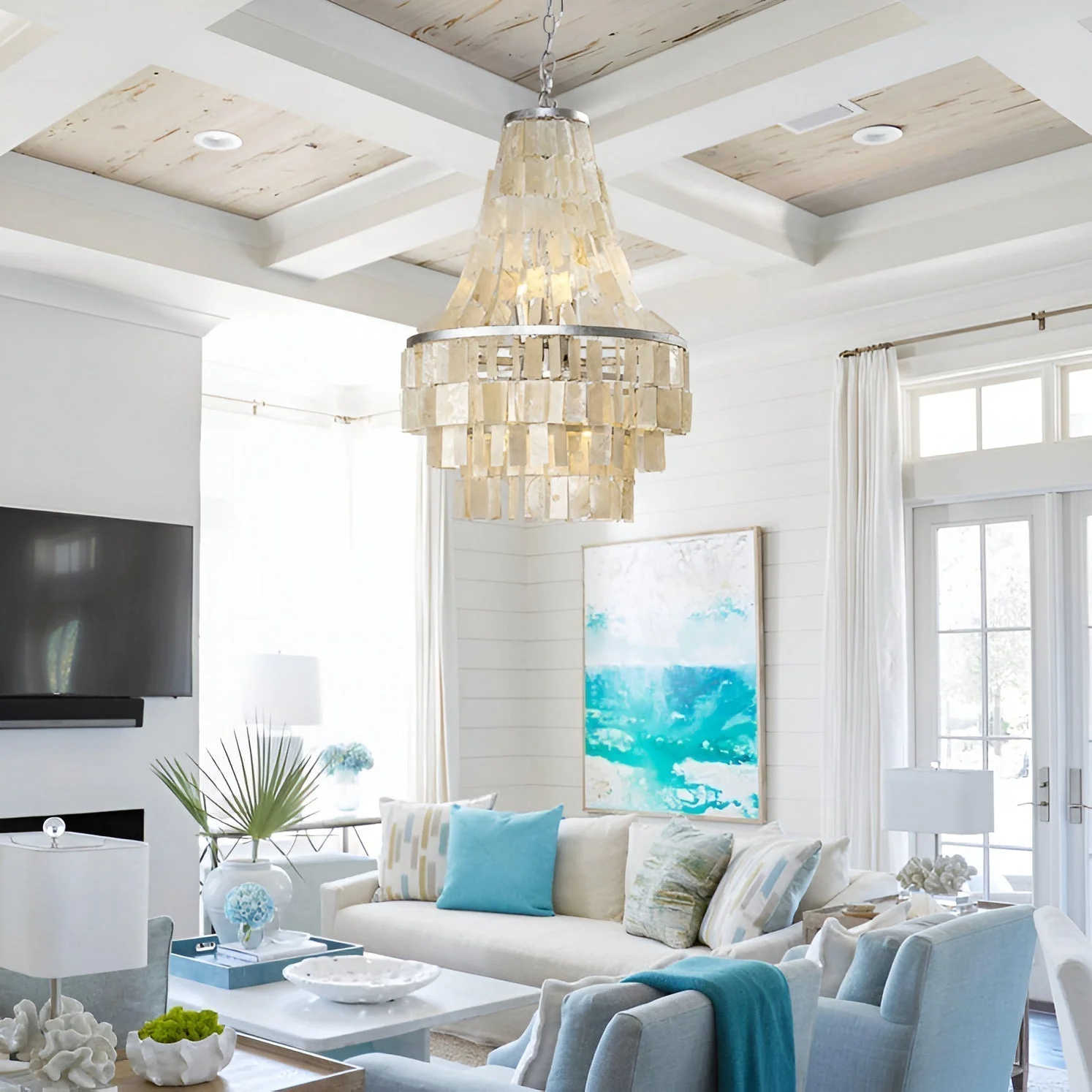 Aurora Chandelier Boho Shell Tiered - Image 25